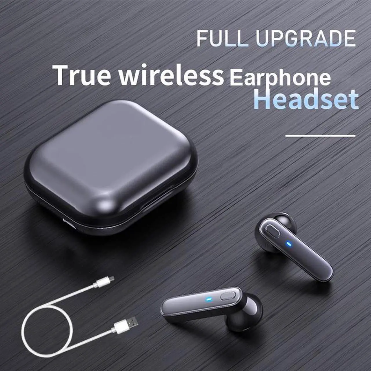 Alt view image 2 of 6 - Abelanja TWS Earphone Bluetooth-compatible Wireless Headset Deep Bass Earbuds True Wireless Stereo Headphone With Mic Sport Earphone