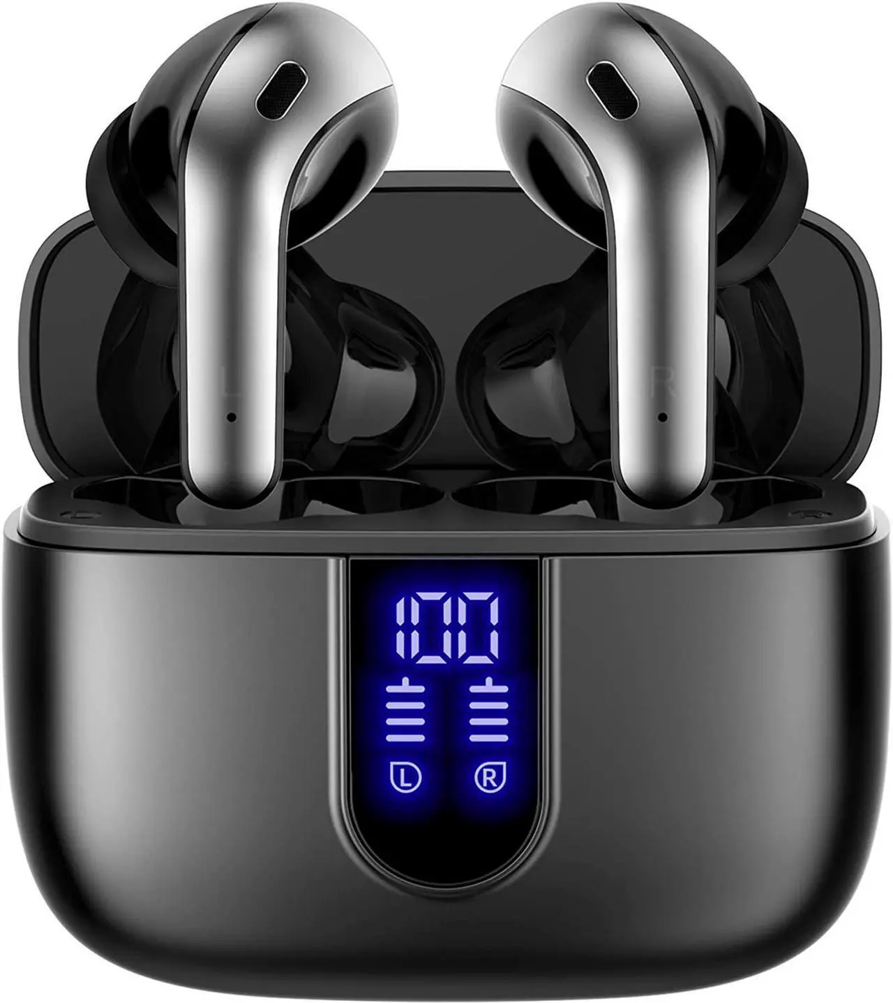 Main image of Bluetooth Headphones True Wireless Earbuds 60H Playback LED Power Display Earphones with Wireless Charging Case IPX5 Waterproof in-Ear Earbuds with Mic for TV Smart Phone Computer Laptop Sports