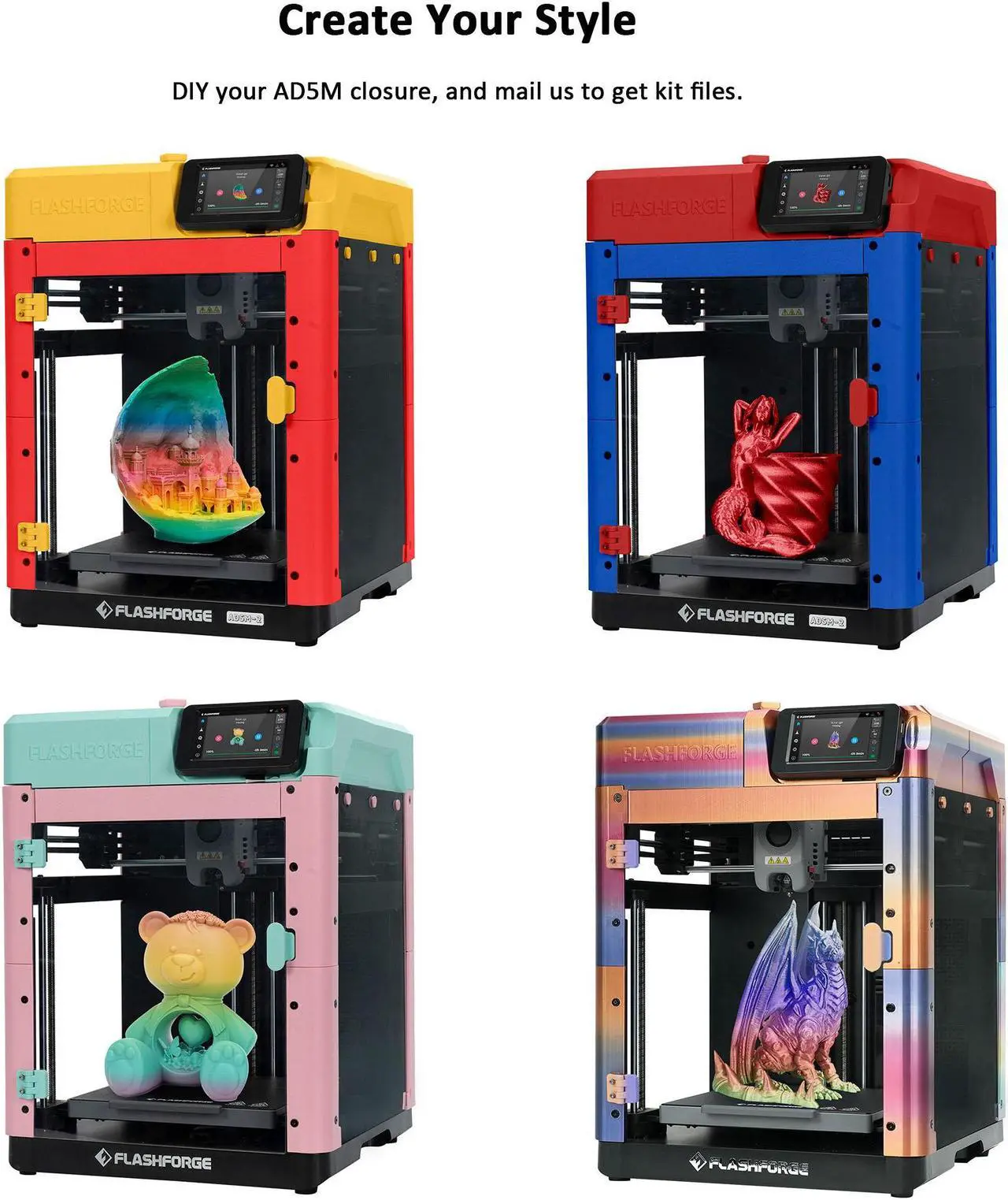 Alt view image 2 of 6 - Flashforge Adventurer 5M 3D Printer, 600mm/s High Speed 3D Printer with Auto Leveling, PEI Plate, CoreXY Structure and Quick-release Nozzle, 8.7 x 8.7 x 8.7''