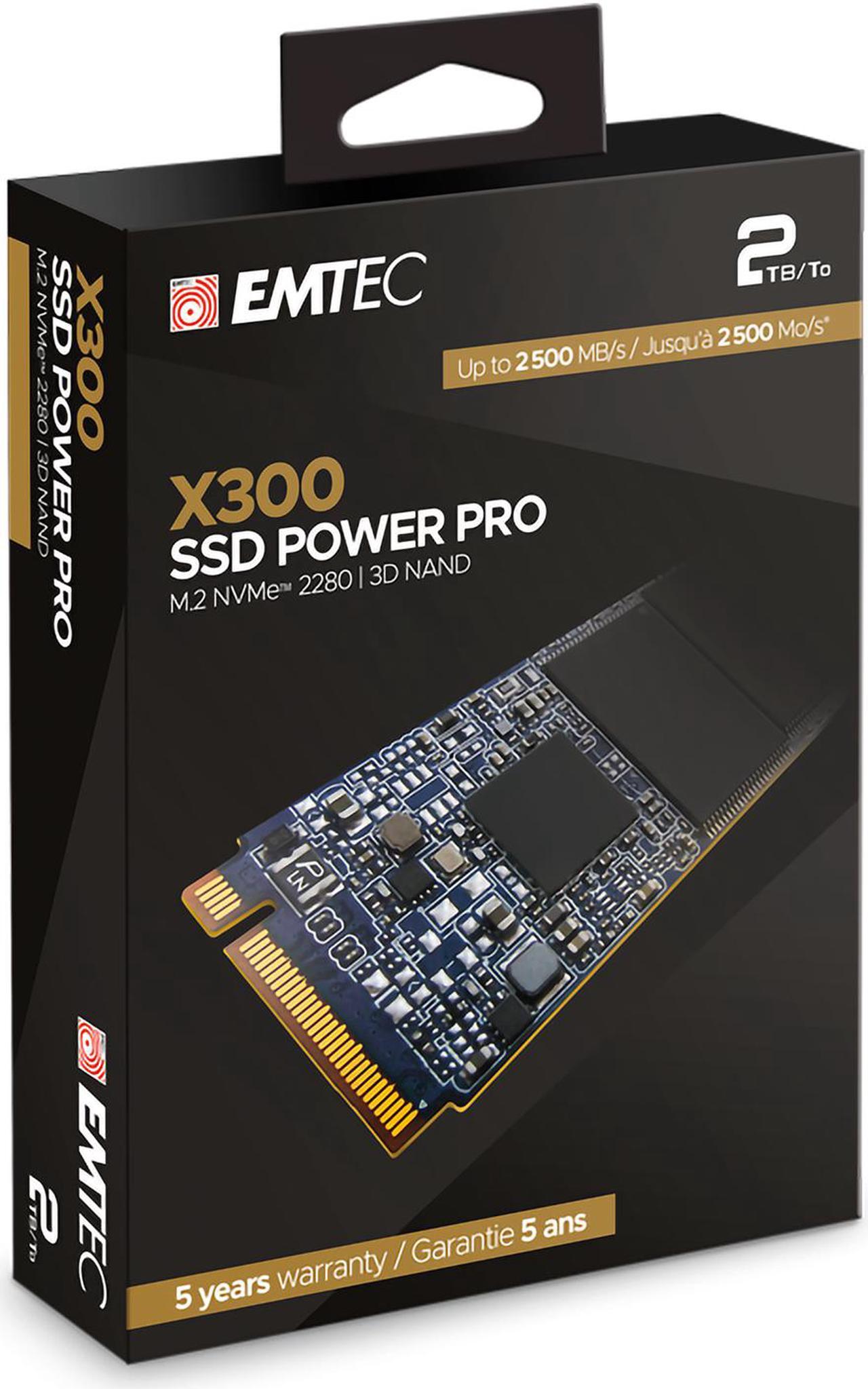 Alt view image 2 of 3 - Emtec X300 Power Pro 2TB M.2 2280 PCIe Gen 3.0 x4 Internal Solid State Drive (SSD) - ECSSD2TX300