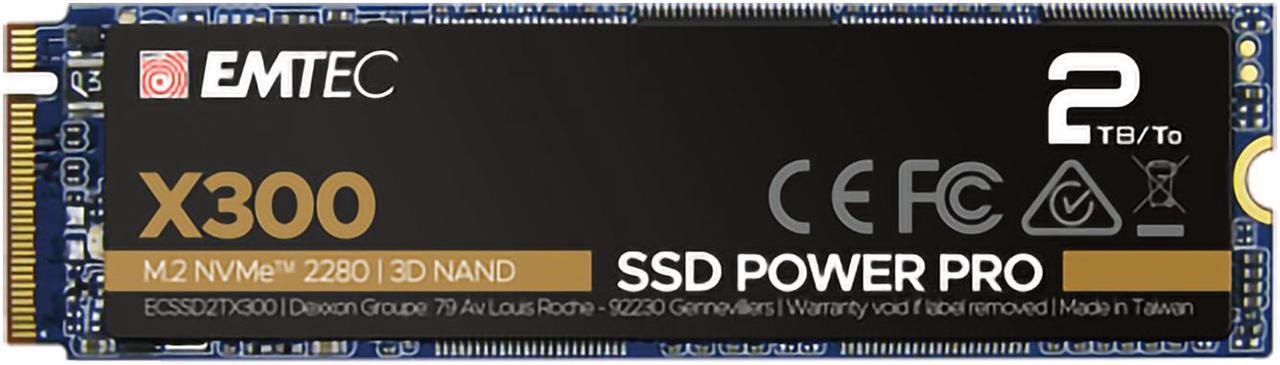 Alt view image 3 of 3 - Emtec X300 Power Pro 2TB M.2 2280 PCIe Gen 3.0 x4 Internal Solid State Drive (SSD) - ECSSD2TX300