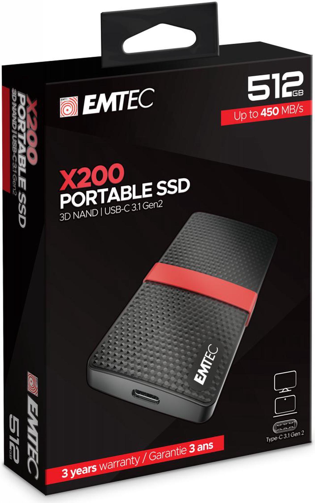 Alt view image 2 of 6 - Emtec X200 Power Plus 512GB mSATA Portable Solid State Drive (SSD) - ECSSD512GX200