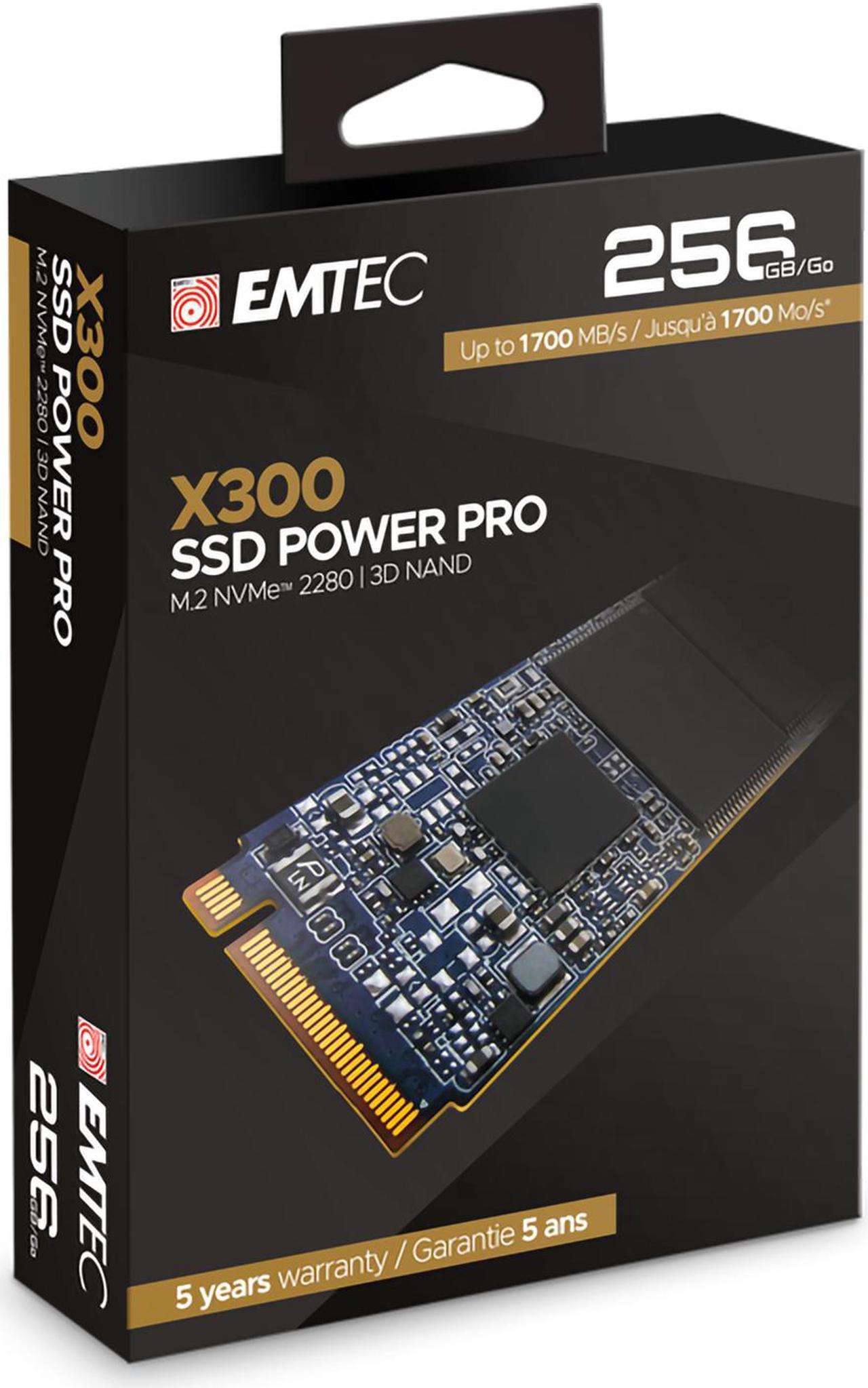 Alt view image 2 of 4 - Emtec X300 Power Pro 256GB M.2 2280 PCIe Gen 3.0 x4 Internal Solid State Drive (SSD) - ECSSD1TX300