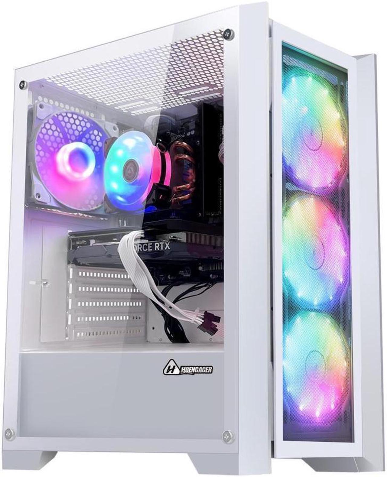 H.E. Apollo Gaming PC -AMD Ryzen 7 5700G 8-Core 3.8GHz - RX 6500XT 4GB -32GB DDR4 RAM -1TB PCIe +1TB SATA SSD -WIFI &Bluetooth Ready -RGB Fans-Windows 11 Pro Desktop Computer -White