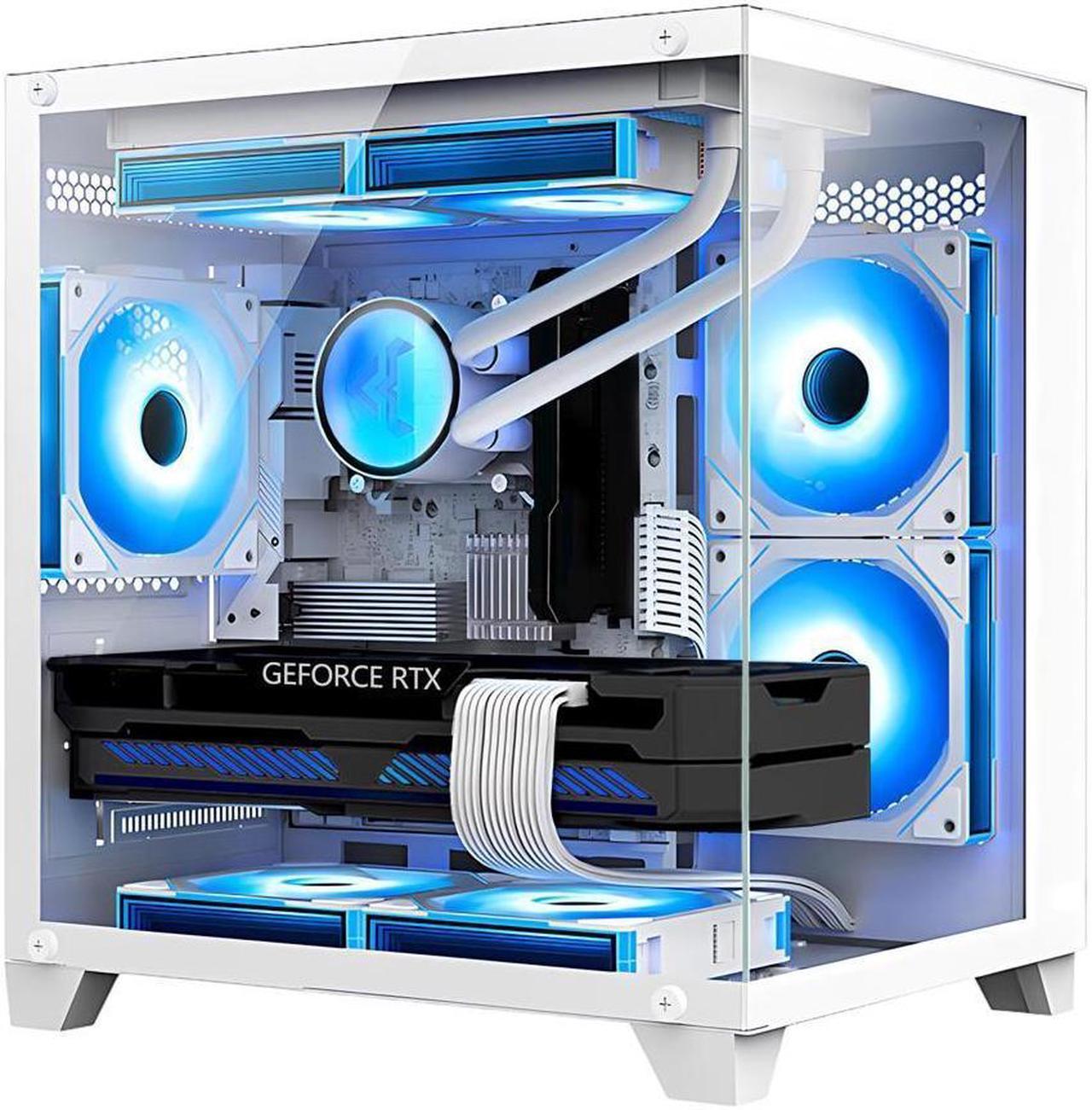 H.E. Gaming PC -AMD Ryzen 5 5600X 3.7 GHz-RTX 3060 12GB -32GB DDR4 RAM-1TB M.2 SSD-240 Liquid Cooler -WIFI &Bluetooth -RGB Fans-Windows 11 Pro Desktop Computer-White