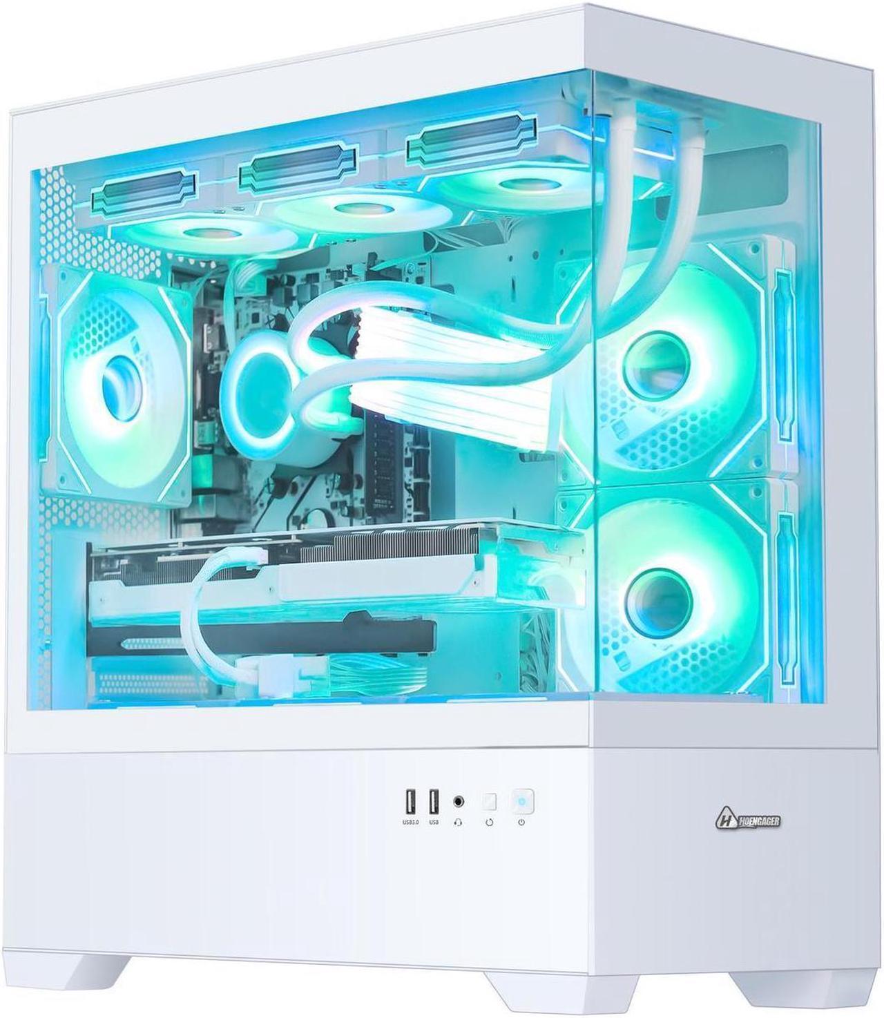 Alt view image 2 of 7 - Hoengager Ocean Park Gaming PC- AMD Ryzen 7 5700X 3.4 GHz  - RTX 4060 8G - 32GB DDR4 3200 MHz- 1TB M.2 +2TB SATA SSD -360mm AIO -RGB Fans -WiFi&Bluetooth Ready -Windows 11 Pro