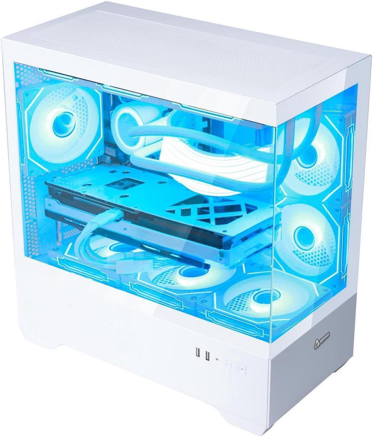 Alt view image 5 of 7 - Hoengager Ocean Park Gaming PC- AMD Ryzen 7 5700X 3.4 GHz  - RTX 4060 8G - 32GB DDR4 3200 MHz- 1TB M.2 +2TB SATA SSD -360mm AIO -RGB Fans -WiFi&Bluetooth Ready -Windows 11 Pro