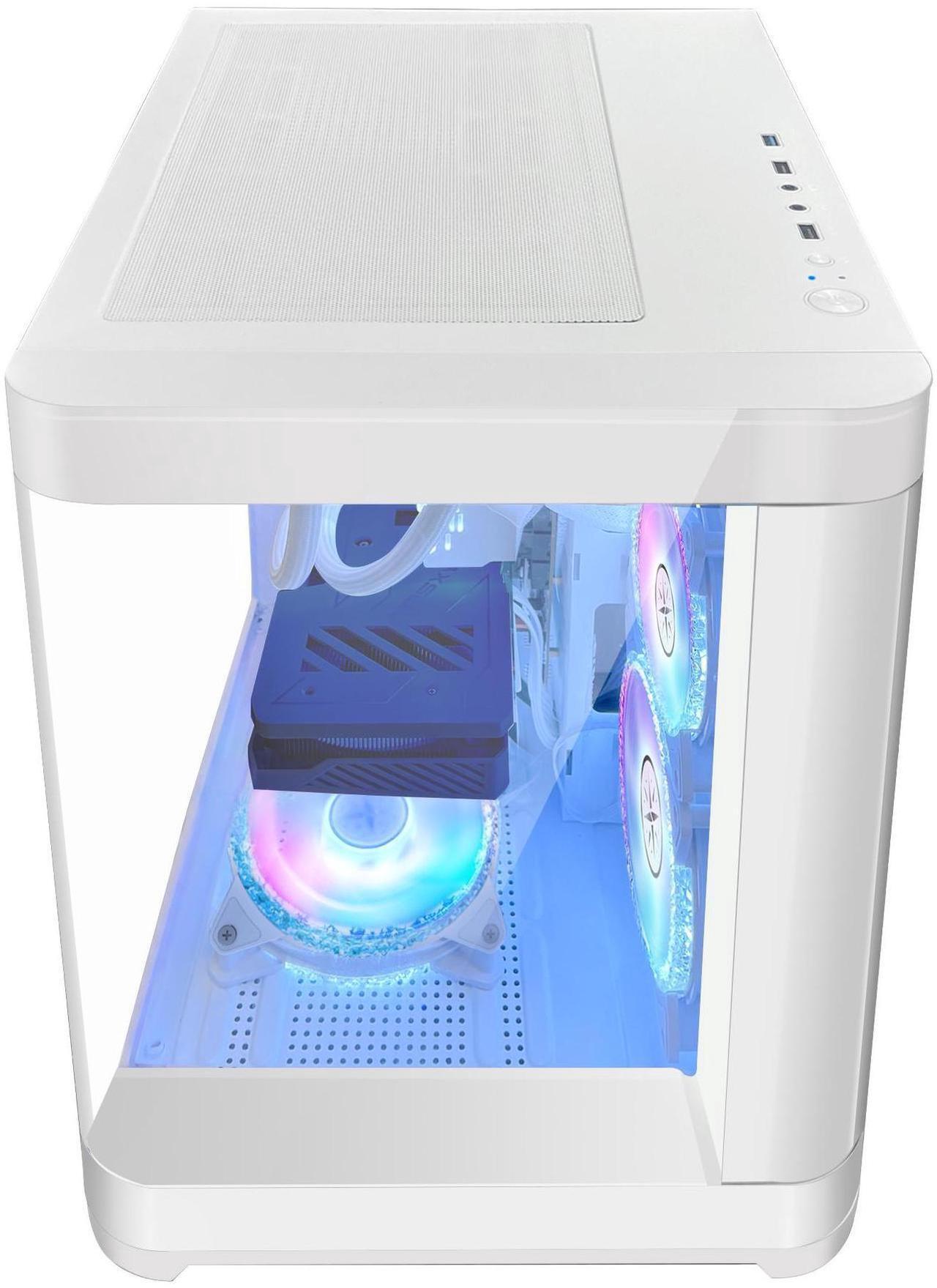 Alt view image 6 of 7 - Hoengager Poseidon Gaming Desktop PC - AMD Ryzen 5 5600X 6-Core 3.7GHz-NVIDIA GeForce RTX 3060 - 16GB DDR4 3200MHz RAM - 1T M.2 SSD- WIFI& Bluetooth -240 Liquid Cooler - Windows 11 Pro Computer-White