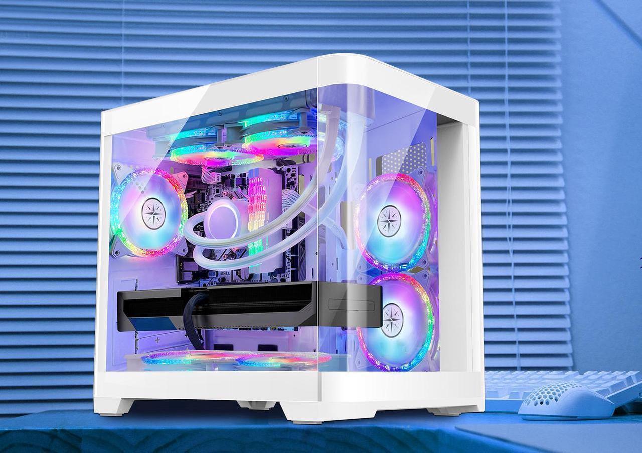 Alt view image 5 of 7 - Hoengager Poseidon Gaming Desktop PC - AMD Ryzen 5 5600X 6-Core 3.7GHz-NVIDIA GeForce RTX 3060 - 16GB DDR4 3200MHz RAM - 1T M.2 SSD- WIFI& Bluetooth -240 Liquid Cooler - Windows 11 Pro Computer-White