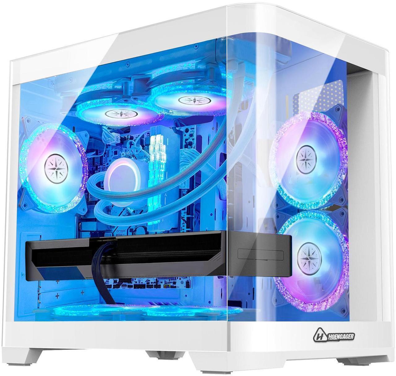 Alt view image 3 of 7 - Hoengager Poseidon Gaming Desktop PC - AMD Ryzen 5 5600X 6-Core 3.7GHz-NVIDIA GeForce RTX 3060 - 16GB DDR4 3200MHz RAM - 1T M.2 SSD- WIFI& Bluetooth -240 Liquid Cooler - Windows 11 Pro Computer-White