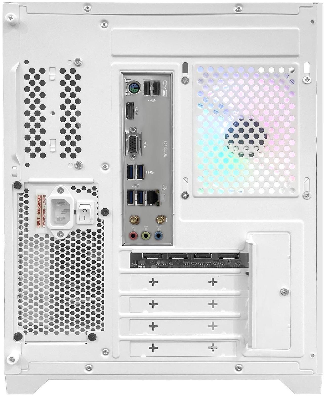 Alt view image 7 of 7 - Hoengager Poseidon Gaming Desktop PC - AMD Ryzen 5 5600X 6-Core 3.7GHz-NVIDIA GeForce RTX 3060 - 16GB DDR4 3200MHz RAM - 1T M.2 SSD- WIFI& Bluetooth -240 Liquid Cooler - Windows 11 Pro Computer-White
