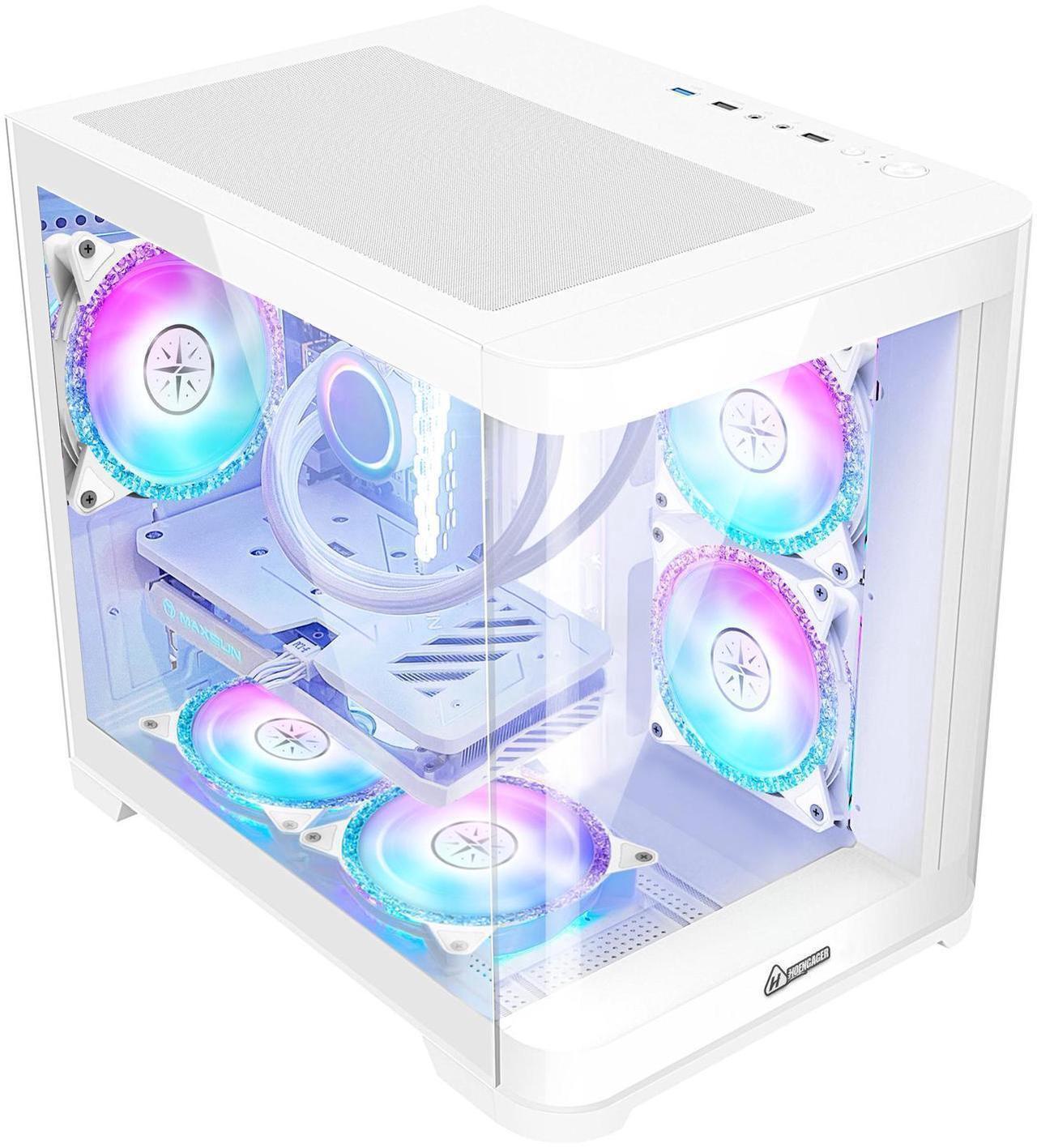 Alt view image 4 of 7 - Hoengager PoseidonGaming PC - AMD Ryzen 7 5700G 3.8GHz , Intel Arc B580 12GB, 32GB DDR4 RAM, 1TB PCIe +2TB SATA SSD, WiFi + BT, Windows 11 Pro -RGB Prebuilt Desktop