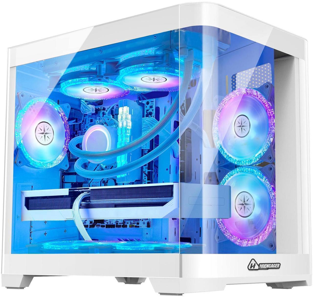 Alt view image 3 of 7 - Hoengager PoseidonGaming PC - AMD Ryzen 7 5700G 3.8GHz , Intel Arc B580 12GB, 32GB DDR4 RAM, 1TB PCIe +2TB SATA SSD, WiFi + BT, Windows 11 Pro -RGB Prebuilt Desktop
