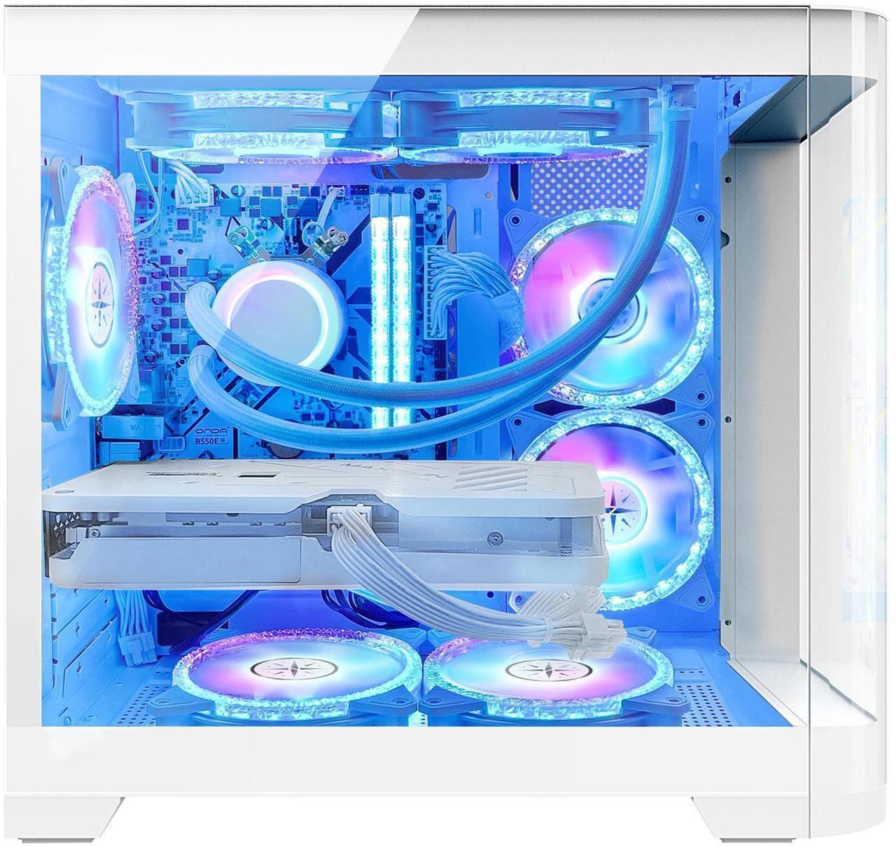 Alt view image 2 of 7 - Hoengager PoseidonGaming PC - AMD Ryzen 7 5700G 3.8GHz , Intel Arc B580 12GB, 32GB DDR4 RAM, 1TB PCIe +2TB SATA SSD, WiFi + BT, Windows 11 Pro -RGB Prebuilt Desktop