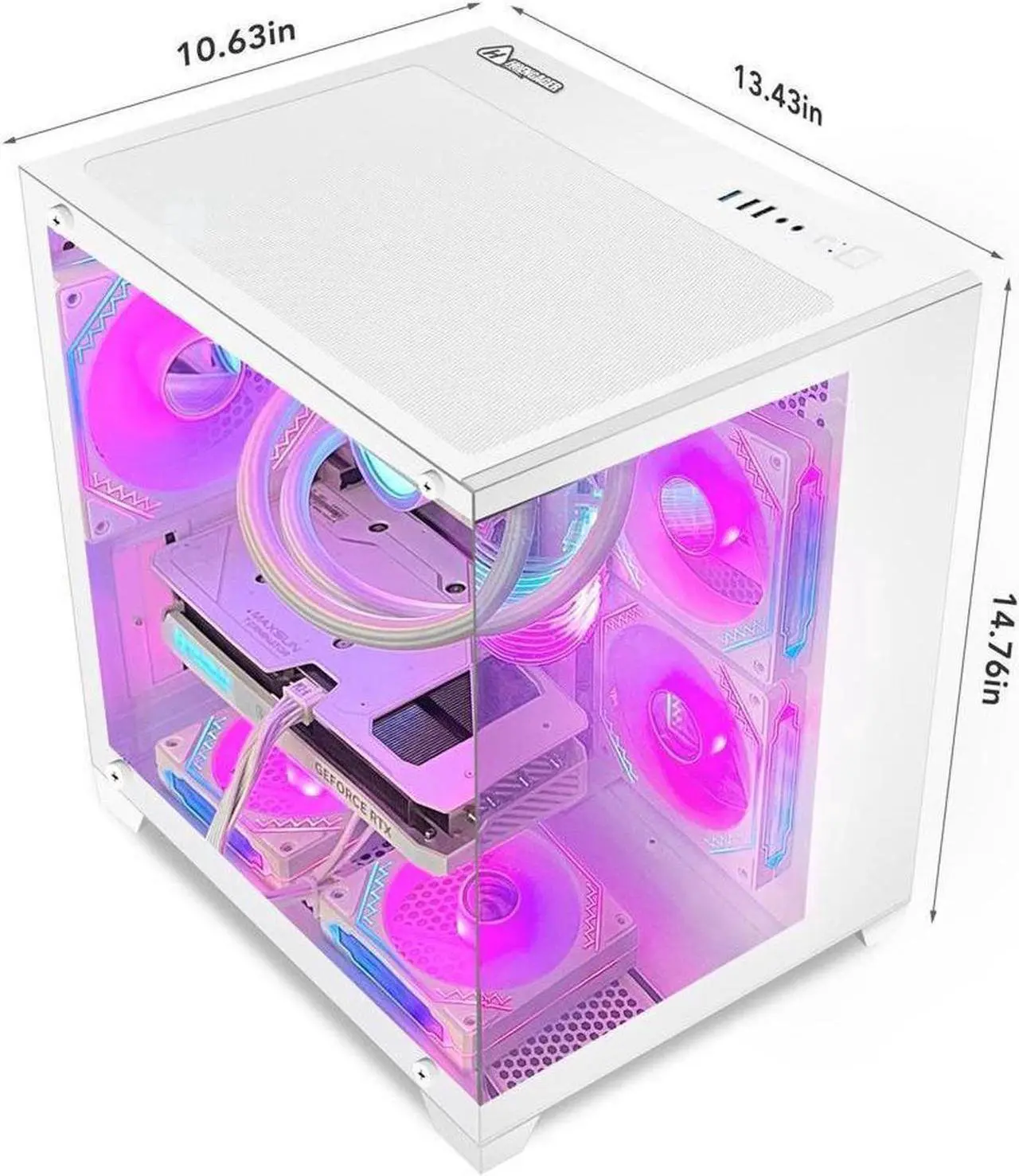 Alt view image 5 of 7 - Hoengager Gaming PC -AMD Ryzen 5 5600GT 3.6GHz - RTX 4060 8GB -32GB DDR4 RAM -1TB PCIe SSD -240 Liquid Cooler -WIFI &Bluetooth Ready -RGB Fans-Windows 11 Pro Desktop Computer