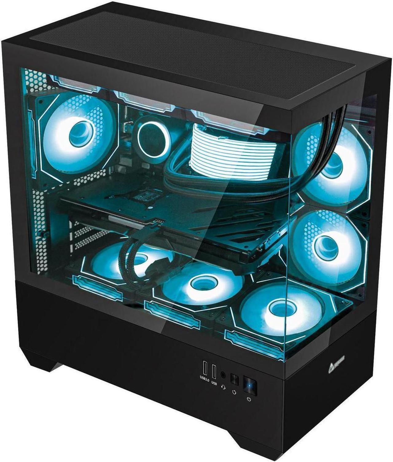 Alt view image 4 of 7 - Hoengager RTX 5070 12GB Gaming PC Desktop - AMD Ryzen 7 5700G 3.8GHz , 16GB DDR4 RAM, 1TB PCIe SSD, WiFi + BT, Windows 11 Pro -RGB Prebuilt Computer