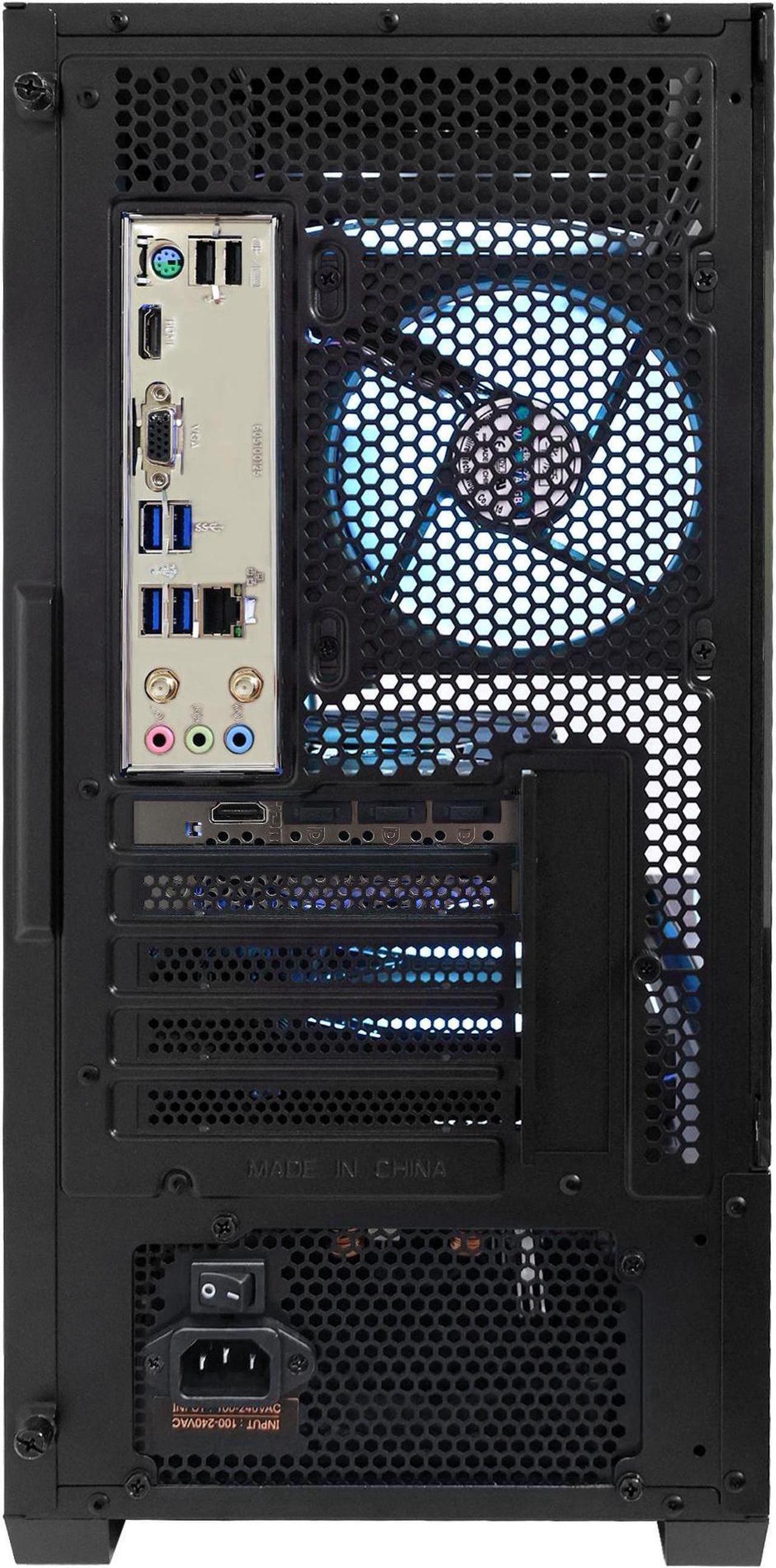 Alt view image 7 of 7 - Hoengager RTX 5070 12GB Gaming PC Desktop - AMD Ryzen 7 5700G 3.8GHz , 16GB DDR4 RAM, 1TB PCIe SSD, WiFi + BT, Windows 11 Pro -RGB Prebuilt Computer