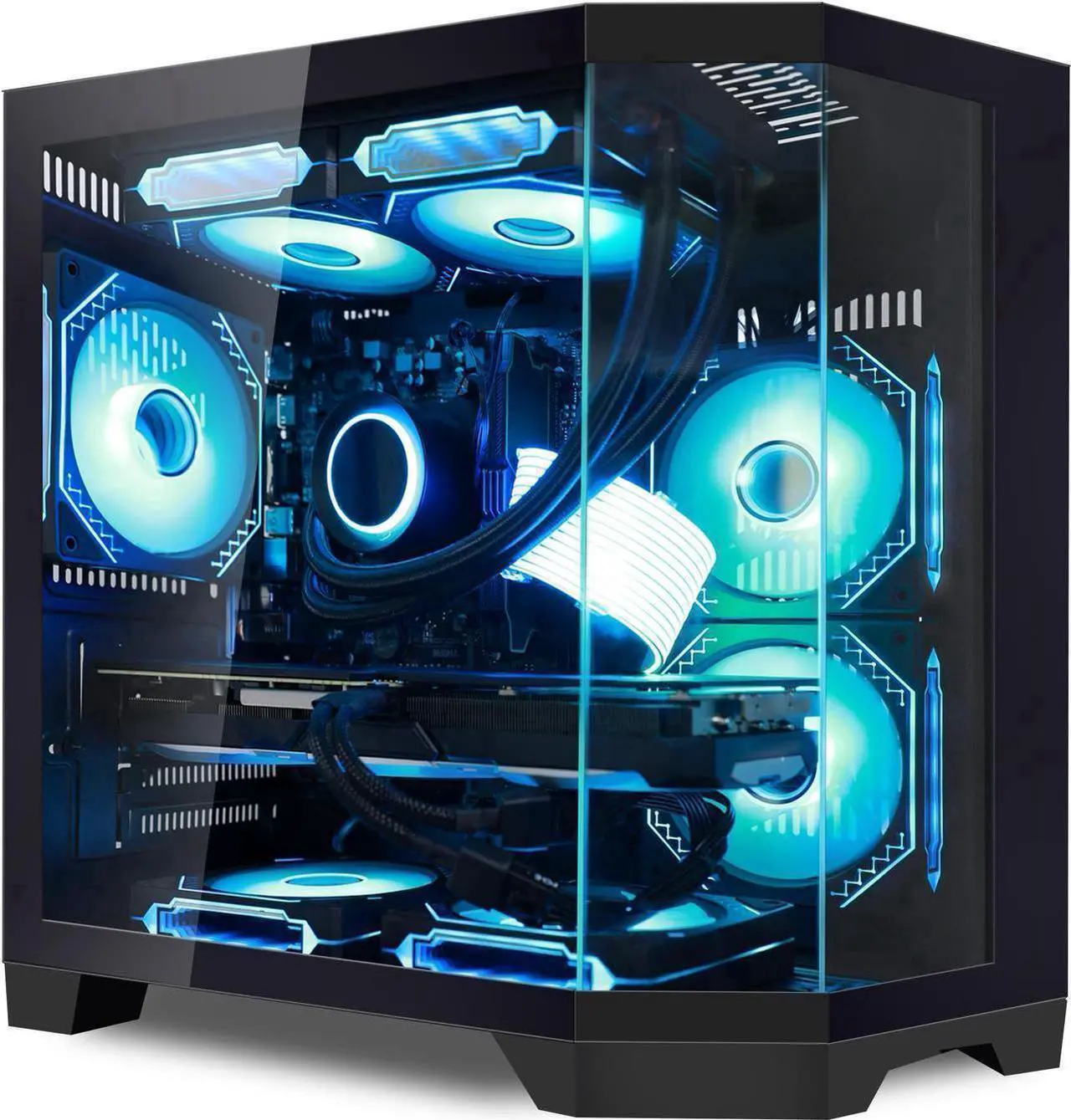 Alt view image 2 of 7 - HoengagerGaming PC - AMD Ryzen 7 7700, Intel Arc B580 12GB, 32GB DDR5 RAM, 1TB PCIe SSD, WiFi + BT, Windows 11 Pro -RGB Prebuilt Desktop