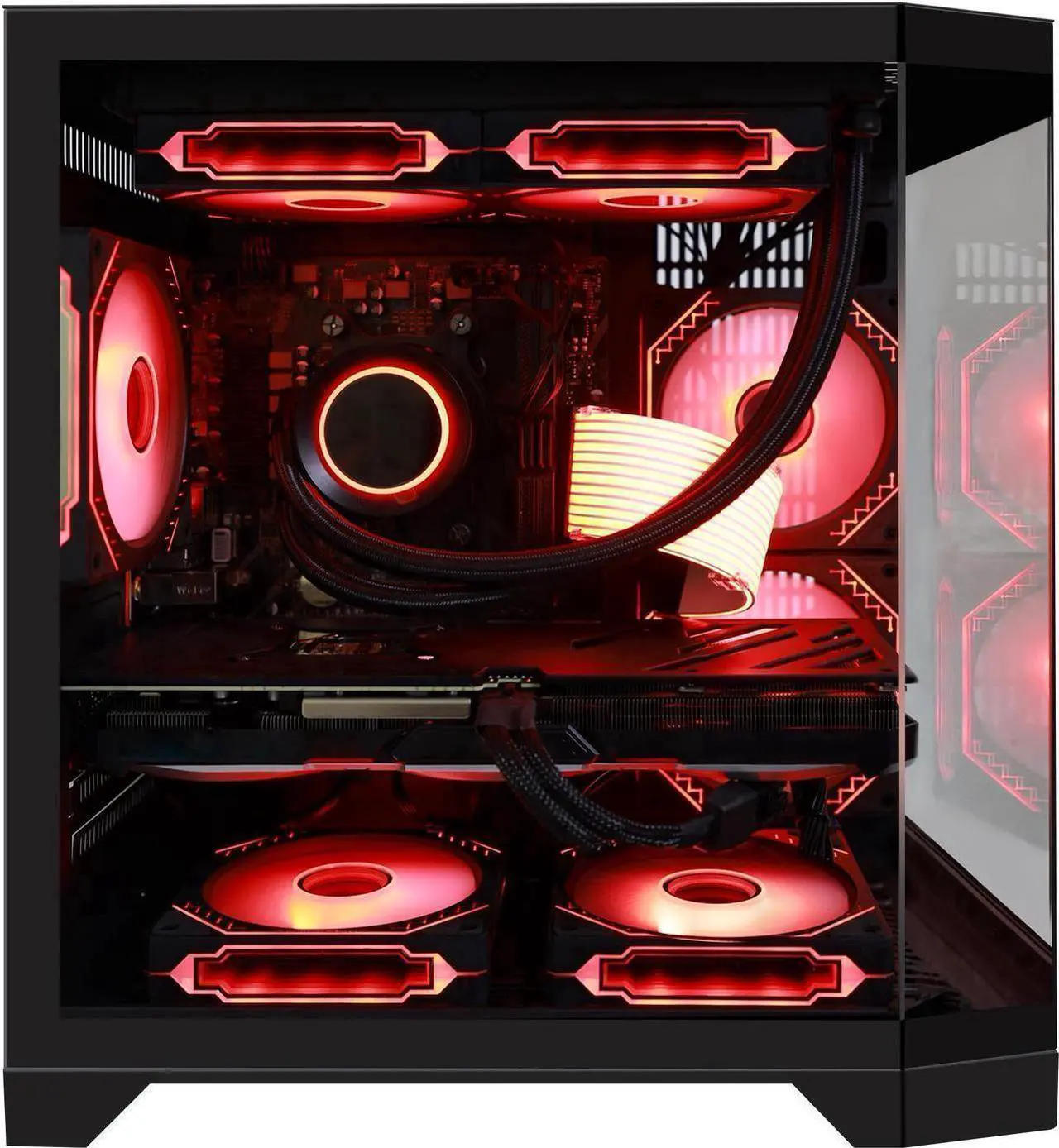Alt view image 4 of 7 - HoengagerGaming PC - AMD Ryzen 7 7700, Intel Arc B580 12GB, 32GB DDR5 RAM, 1TB PCIe SSD, WiFi + BT, Windows 11 Pro -RGB Prebuilt Desktop