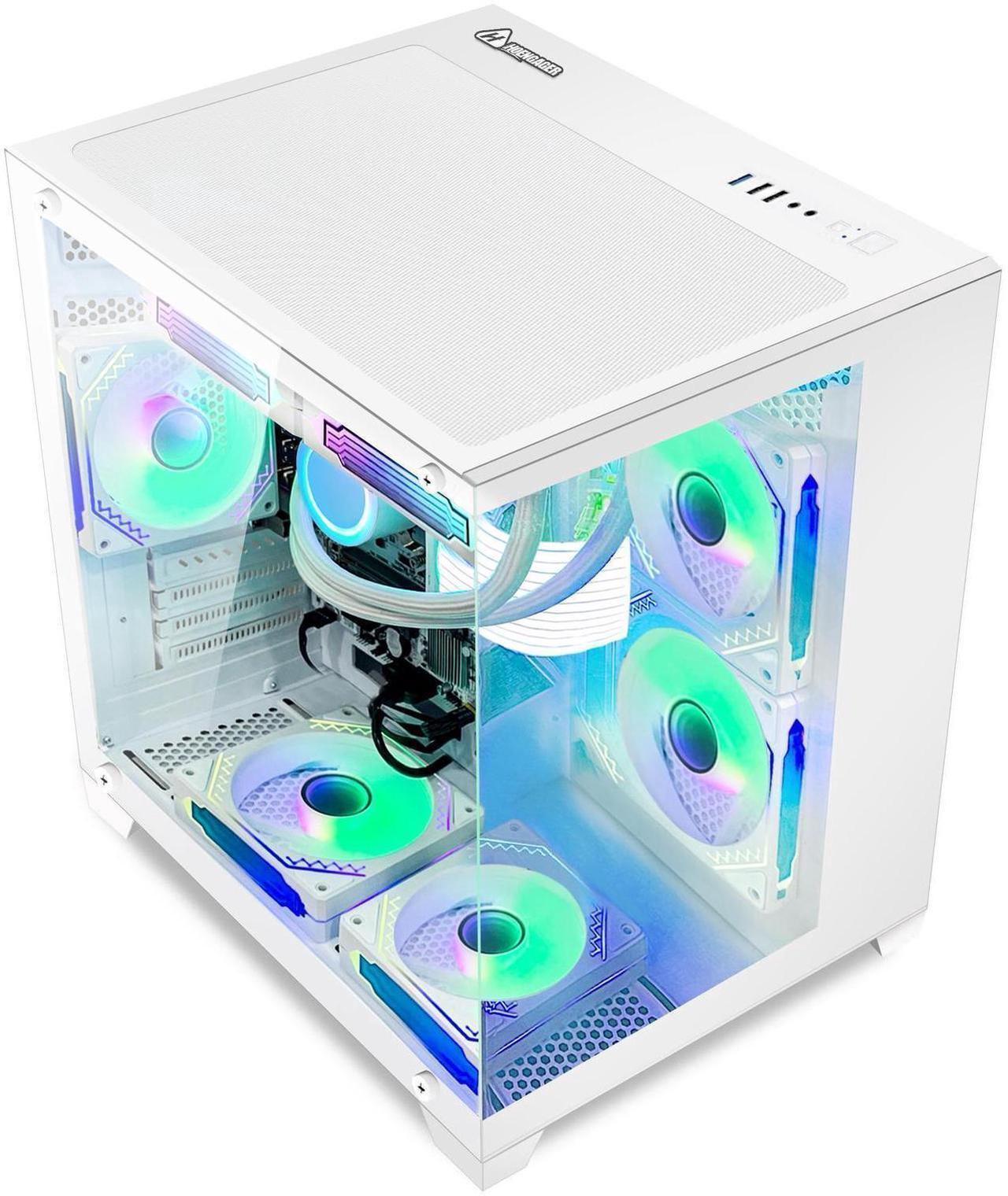Alt view image 3 of 7 - Hoengager AMD Ryzen 5 5600GT,32GB DDR4 3200MHz,1TB M.2 +2TB SATA SSD,WiFi& Bluetooth, Windows 11 Pro Gaming Desktop PC-White