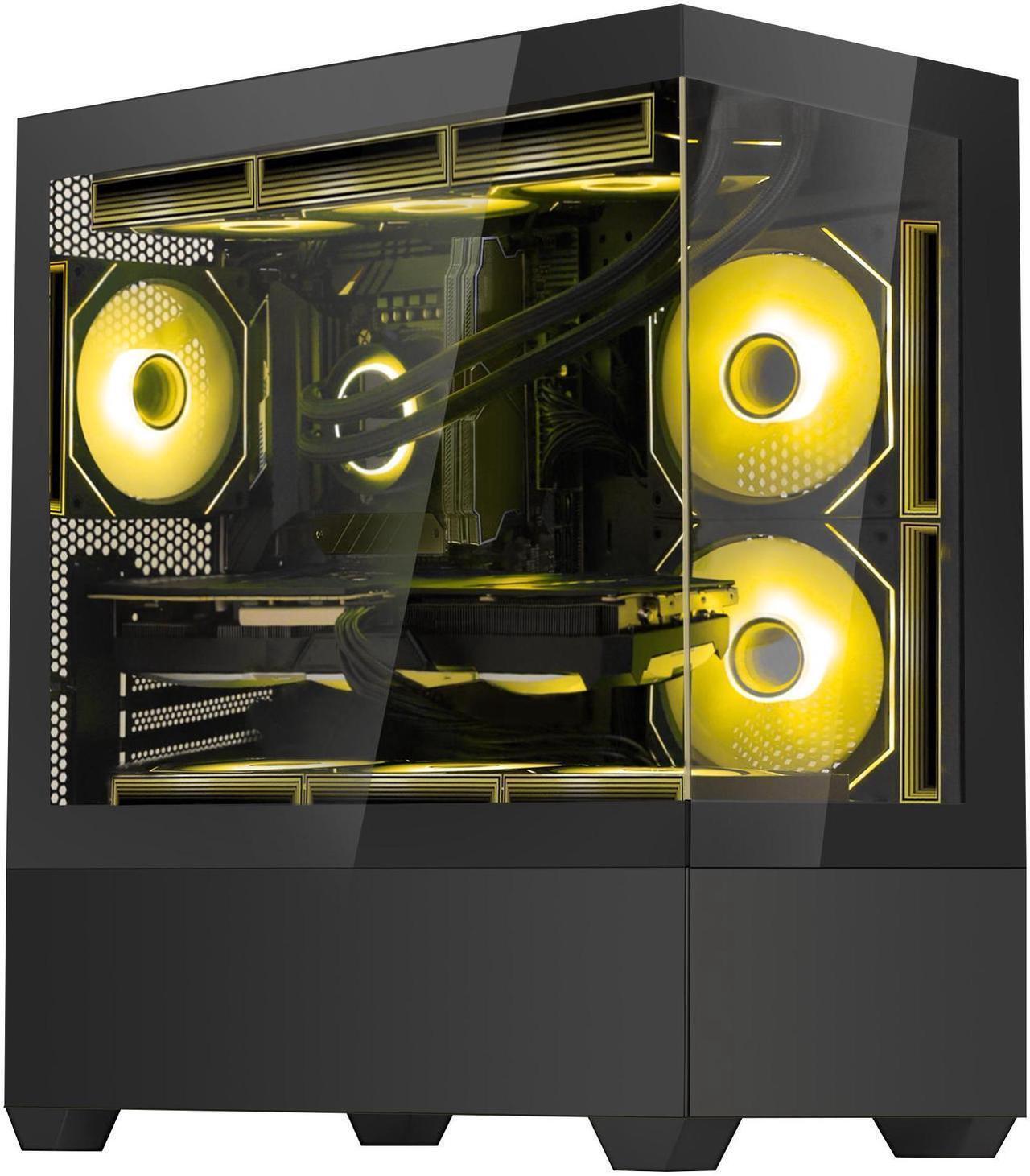 Alt view image 5 of 7 - Hoengager Sunshine RTX 5070 12GB Gaming PC Desktop - Intel Core i7-13700K, 32GB DDR5 RAM 6000MHz, 1TB PCIe SSD, WiFi + BT, Windows 11 Pro -RGB Prebuilt Computer