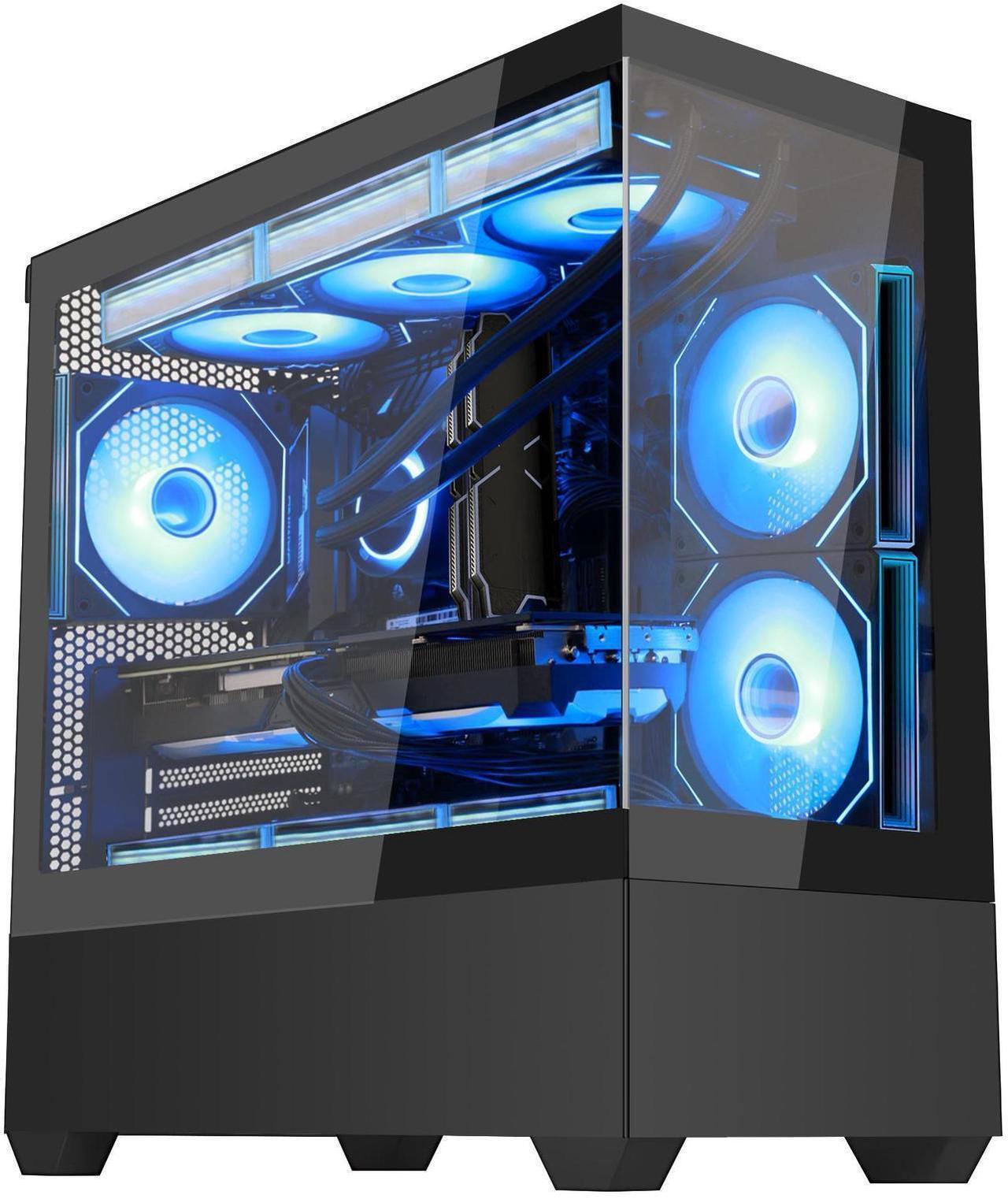 Alt view image 2 of 7 - Hoengager Sunshine RTX 5070 12GB Gaming PC Desktop - Intel Core i7-13700K, 32GB DDR5 RAM 6000MHz, 1TB PCIe SSD, WiFi + BT, Windows 11 Pro -RGB Prebuilt Computer