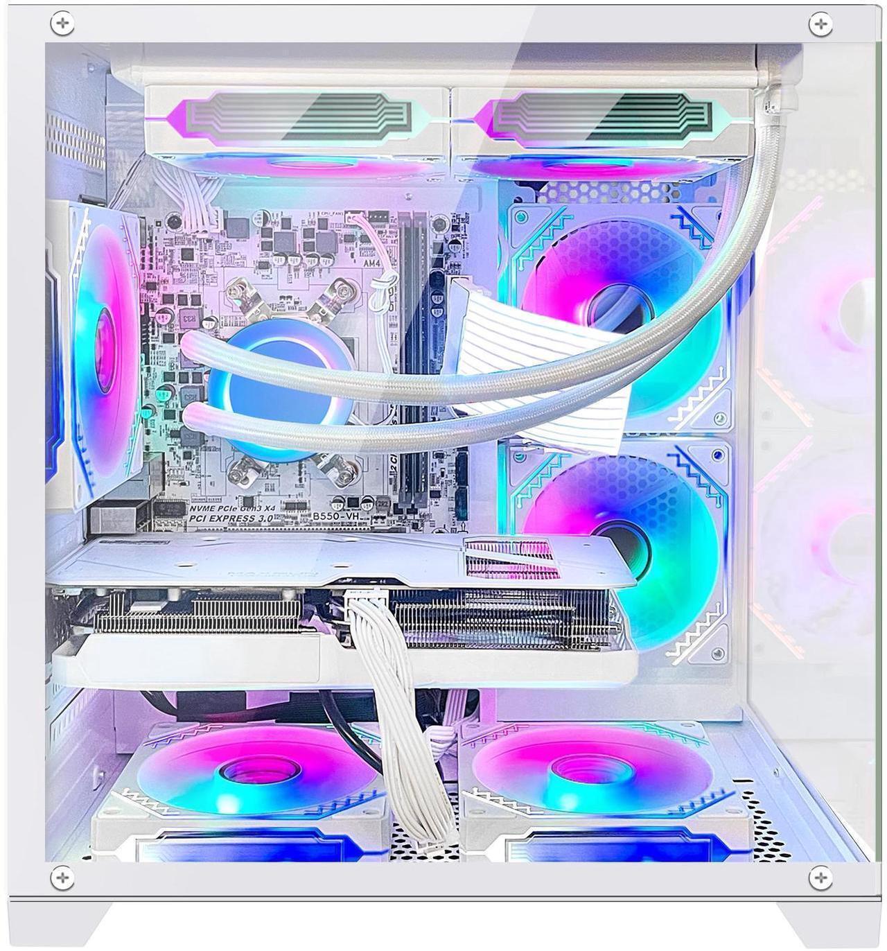 Alt view image 2 of 7 - HoengagerGaming PC - AMD Ryzen 5 5600X , Intel Arc B580 12GB, 16GB DDR4 RAM, 1TB PCIe +2TB SATA SSD, WiFi + BT, Windows 11 Pro -RGB Prebuilt Desktop