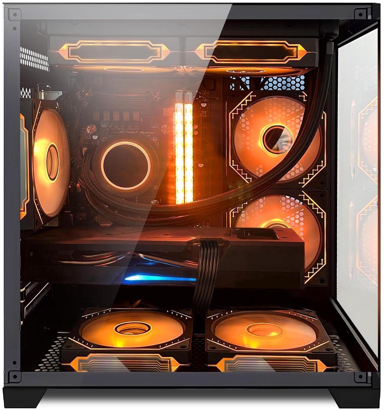 Alt view image 5 of 7 - Hoengager Gaming PC - Intel i5 12400F 6-Core up to 4.4 Ghz - GeForce RTX 4060 8GB - 32GB DDR4 3200MHz - 1TB PCIe SSD - Adjustable RGB Fans- Windows 11 Pro -Black