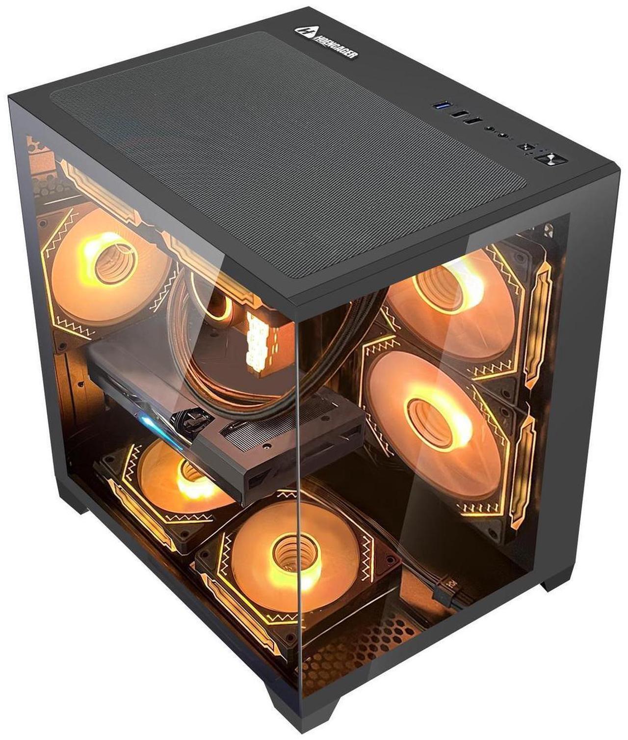 Alt view image 7 of 7 - Hoengager Gaming PC - Intel i5 12400F 6-Core up to 4.4 Ghz - GeForce RTX 4060 8GB - 32GB DDR4 3200MHz - 1TB PCIe SSD - Adjustable RGB Fans- Windows 11 Pro -Black