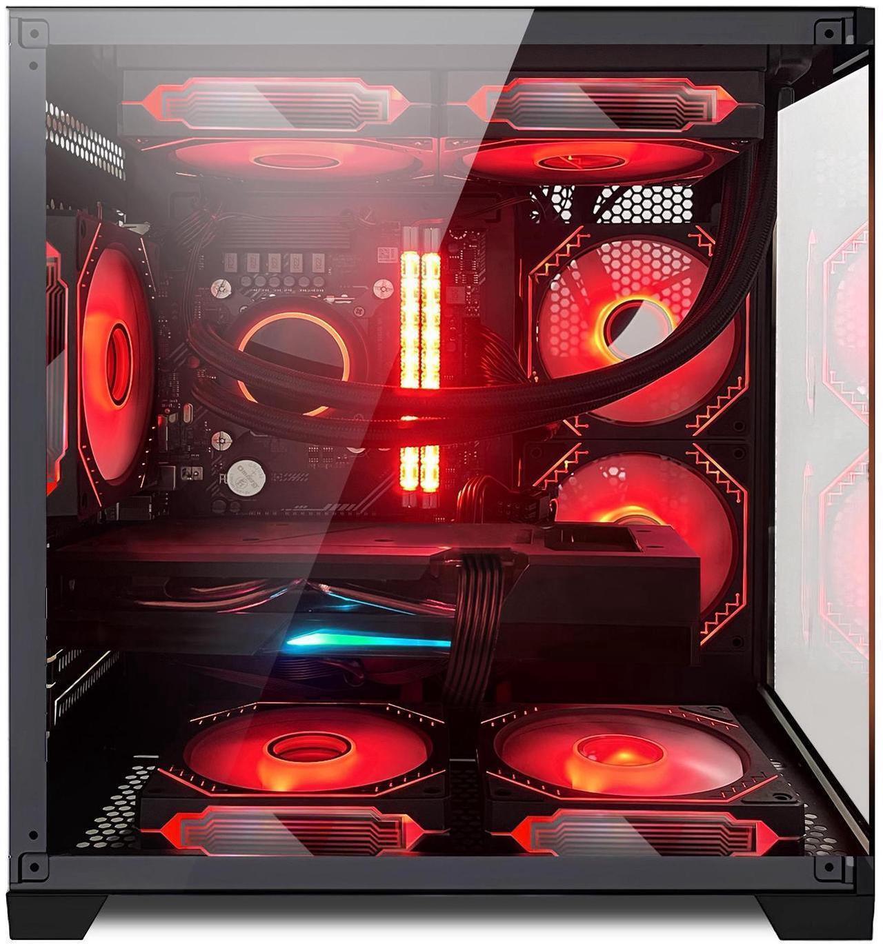 Alt view image 3 of 7 - Hoengager Gaming PC - Intel i5 12400F 6-Core up to 4.4 Ghz - GeForce RTX 4060 8GB - 32GB DDR4 3200MHz - 1TB PCIe SSD - Adjustable RGB Fans- Windows 11 Pro -Black