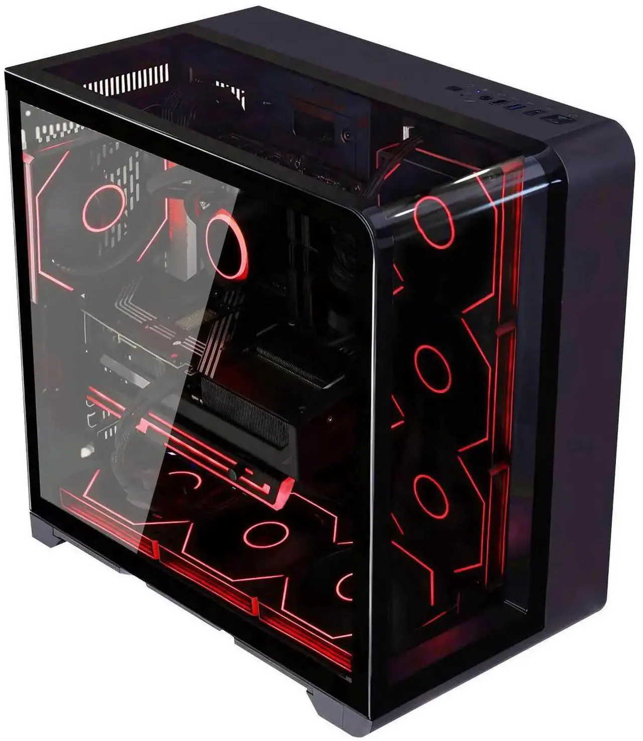 Alt view image 3 of 7 - Hoengager Astral Plus Gaming PC -AMD Ryzen 7 9800X3D 8-Core 5.2 GHz-RTX 5060 8GB -32GB DDR5 6000MHZ RAM-1TB PCIe +2TB SATA SSD -WIFI &Bluetooth -RGB Fans-Windows 11 Pro Desktop Computer-Black