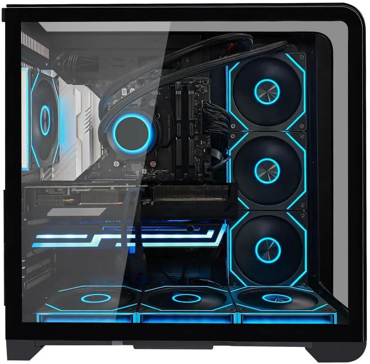 Alt view image 4 of 7 - Hoengager Astral Plus Gaming PC -AMD Ryzen 7 9800X3D 8-Core 5.2 GHz-RTX 5060 8GB -32GB DDR5 6000MHZ RAM-1TB PCIe +2TB SATA SSD -WIFI &Bluetooth -RGB Fans-Windows 11 Pro Desktop Computer-Black