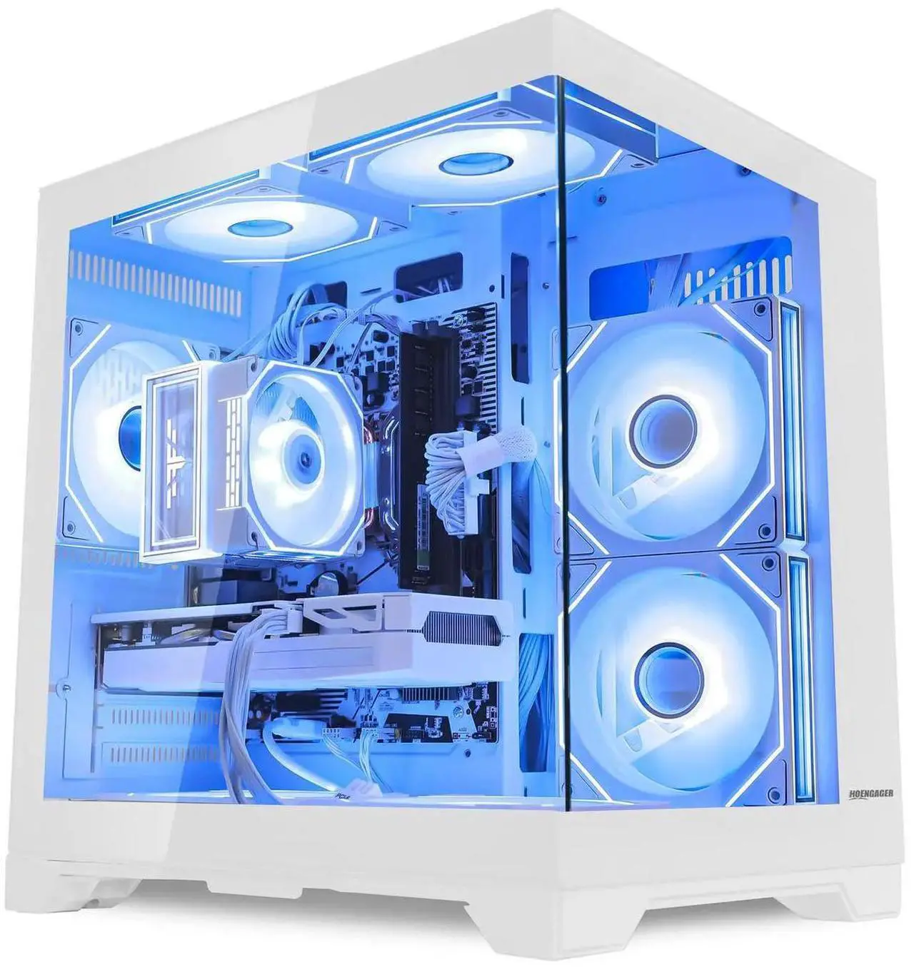 Main image of Hoengager Gaming PC Desktop Intel Core i5-13400F 2.5 GHz 10 Core, GeForce RTX 5060 8GB , 32GB DDR4 RAM 3200MHz,1TB PCIe SSD, Wi-Fi & Bluetooth ,Windows 11 Pro  Prebuilt Tower RGB Computer-White