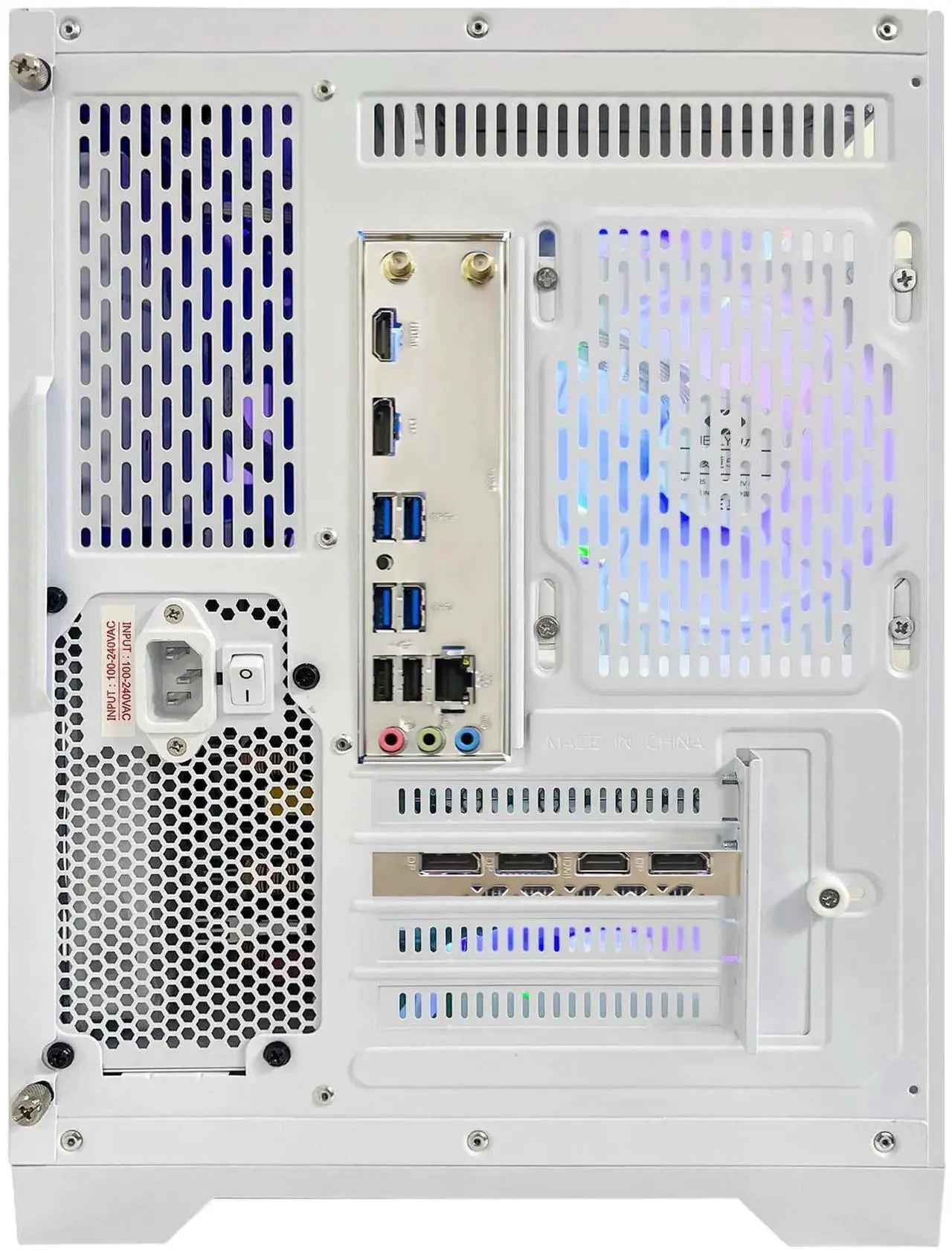Alt view image 7 of 7 - Hoengager Gaming PC AMD Ryzen 5 7600X 6-Core 4.7 GHz ,Intel Arc B580 12G, 32GB DDR5 RAM 6000MHz,1TB PCIe +4TB SATA SSD, WIFI&Bluetooth Windows 11 Pro-White