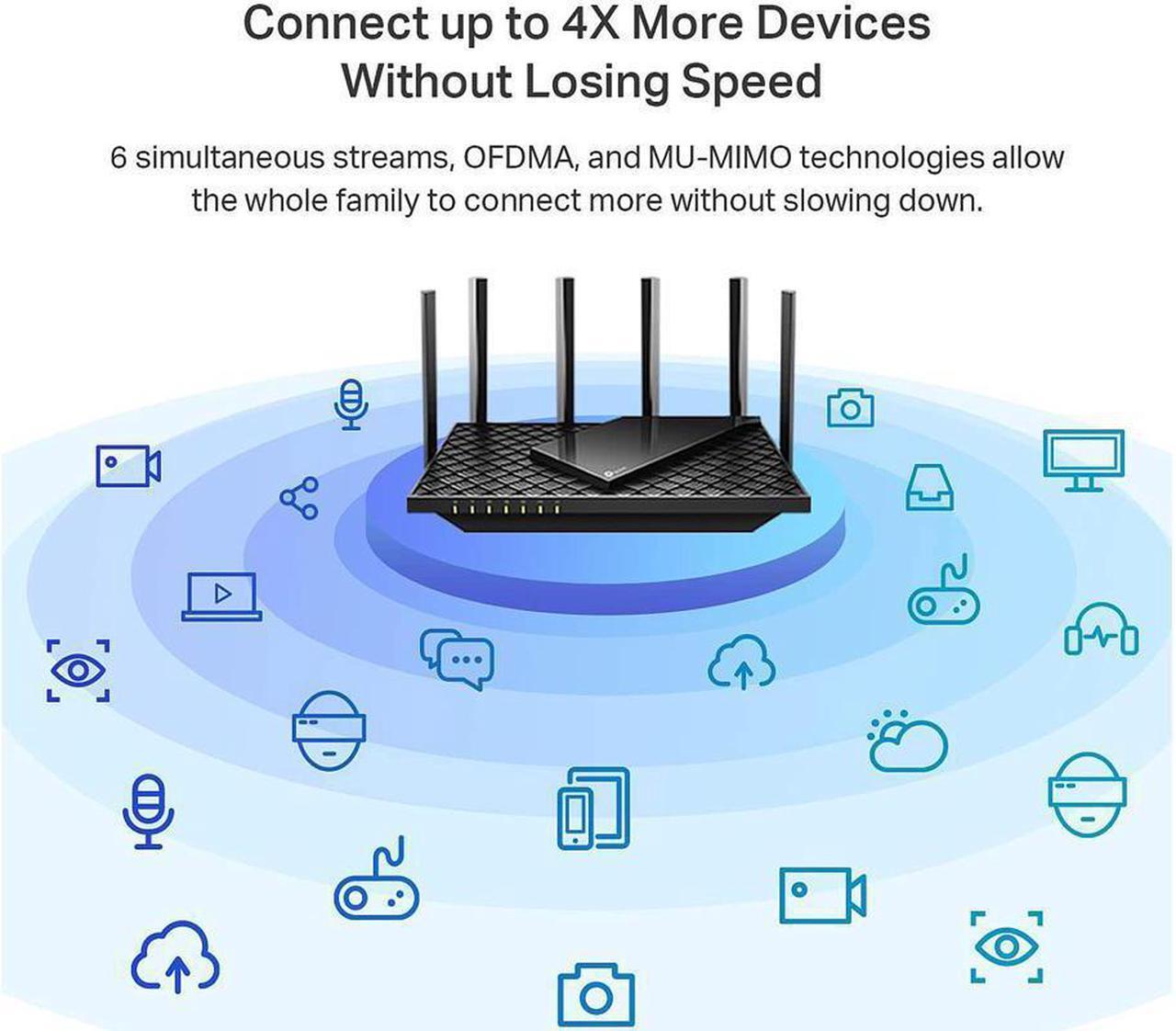 Alt view image 4 of 7 - TP-Link AX5400 WiFi 6 Router (Archer AX73) - Dual Band Gigabit Wireless Internet Router, High-Speed ax Router for Streaming, Long Range Coverage