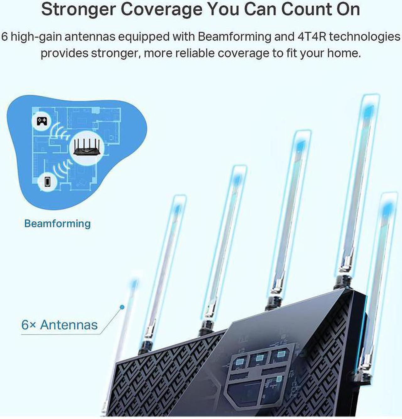 Alt view image 3 of 7 - TP-Link AX5400 WiFi 6 Router (Archer AX73) - Dual Band Gigabit Wireless Internet Router, High-Speed ax Router for Streaming, Long Range Coverage
