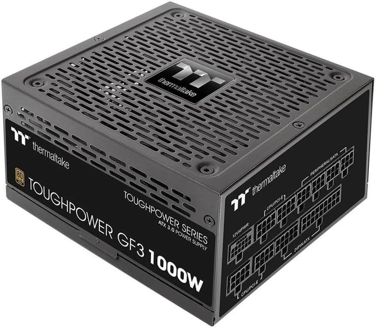 Main image of Thermaltake GF3 1000W 80+ Gold Full Modular SLI/Crossfire Ready ATX 3.0 Standard Power Supply, PCIe Gen.5 12VHPWR Connector Included, 10 Year Warranty, PS-TPD-1000FNFAGU-4