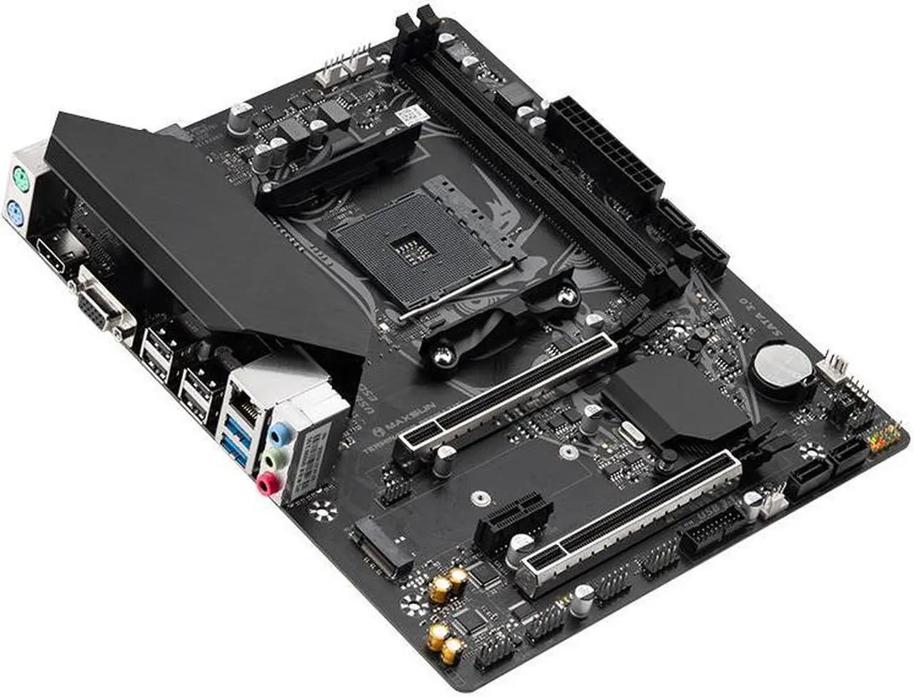 Alt view image 4 of 5 - Hoengager B550 AMD Support Ryzen 5000 series, M.2 (PCI-E 4.0), DDR4 3200/3333 XMP, HDMI + VGA, Support RAID, 2.5Gbps LAN, B550 M-ATX Motherboard