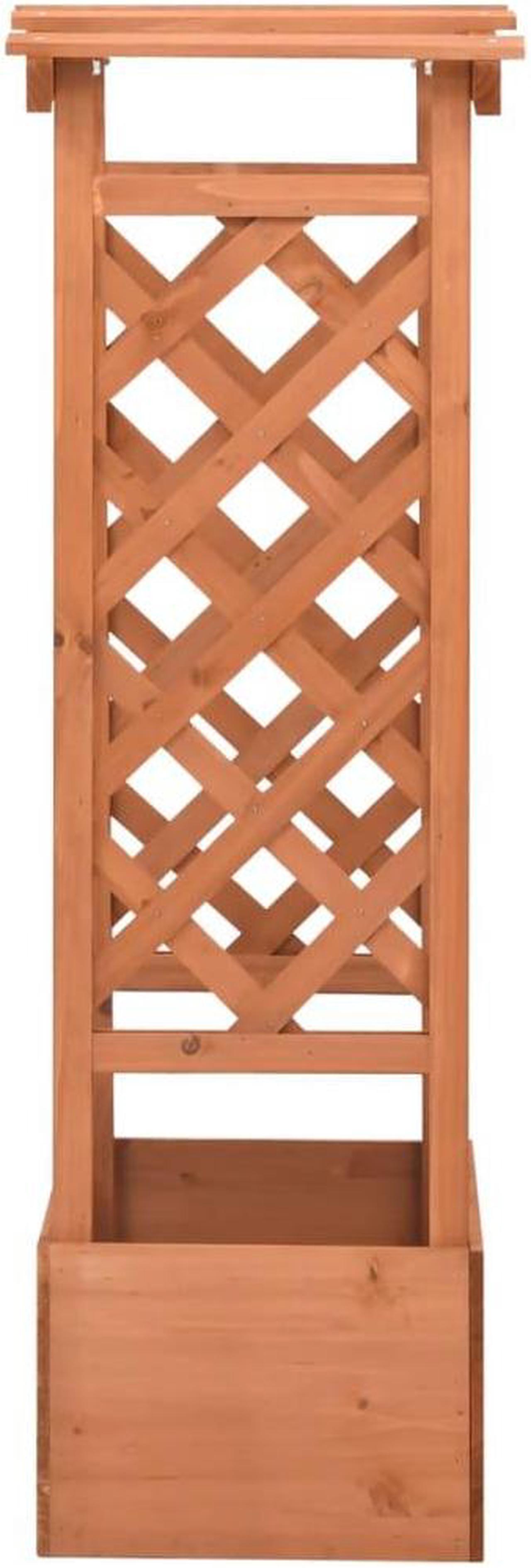 Alt view image 11 of 16 - vidaXL Planter Flower Box with Arch Trellis Raised Bed Planter Solid Firwood