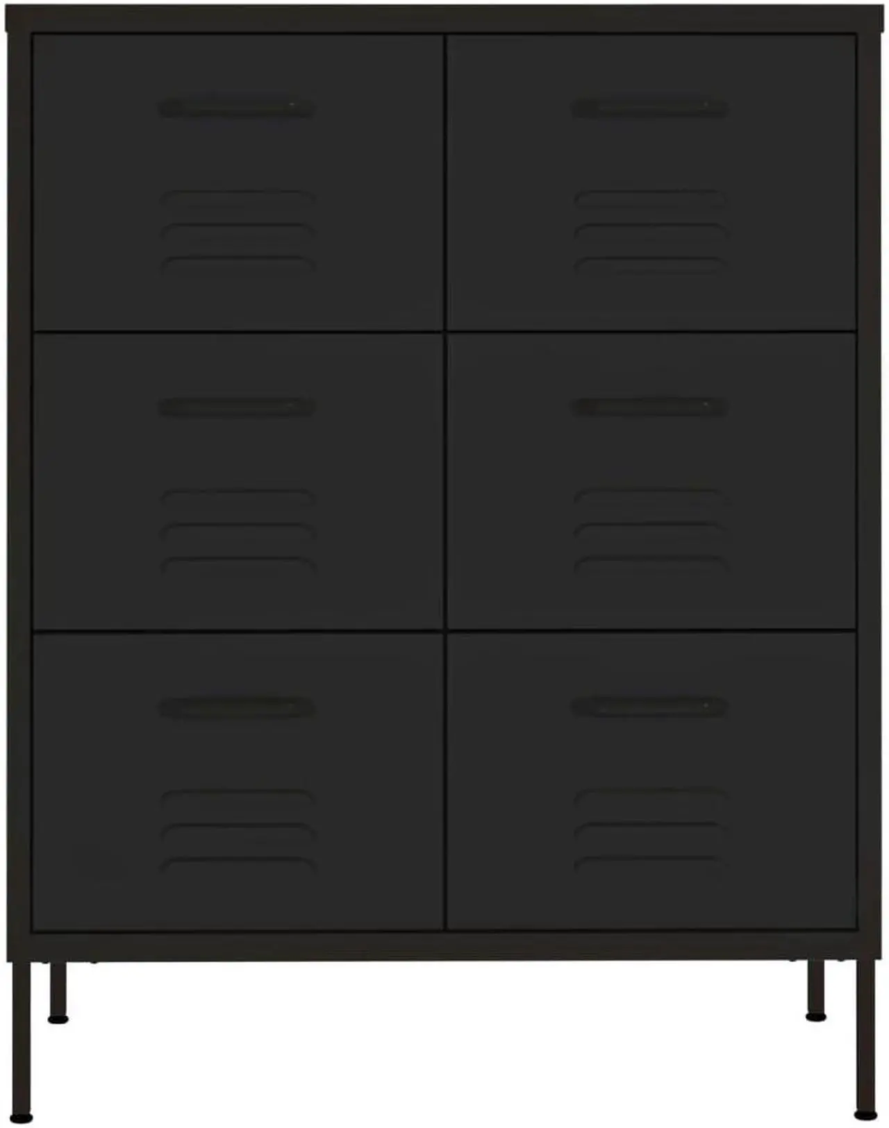 Alt view image 16 of 17 - vidaXL Drawer Cabinet File Cabinet Freestanding Storage Cabinet Black Steel