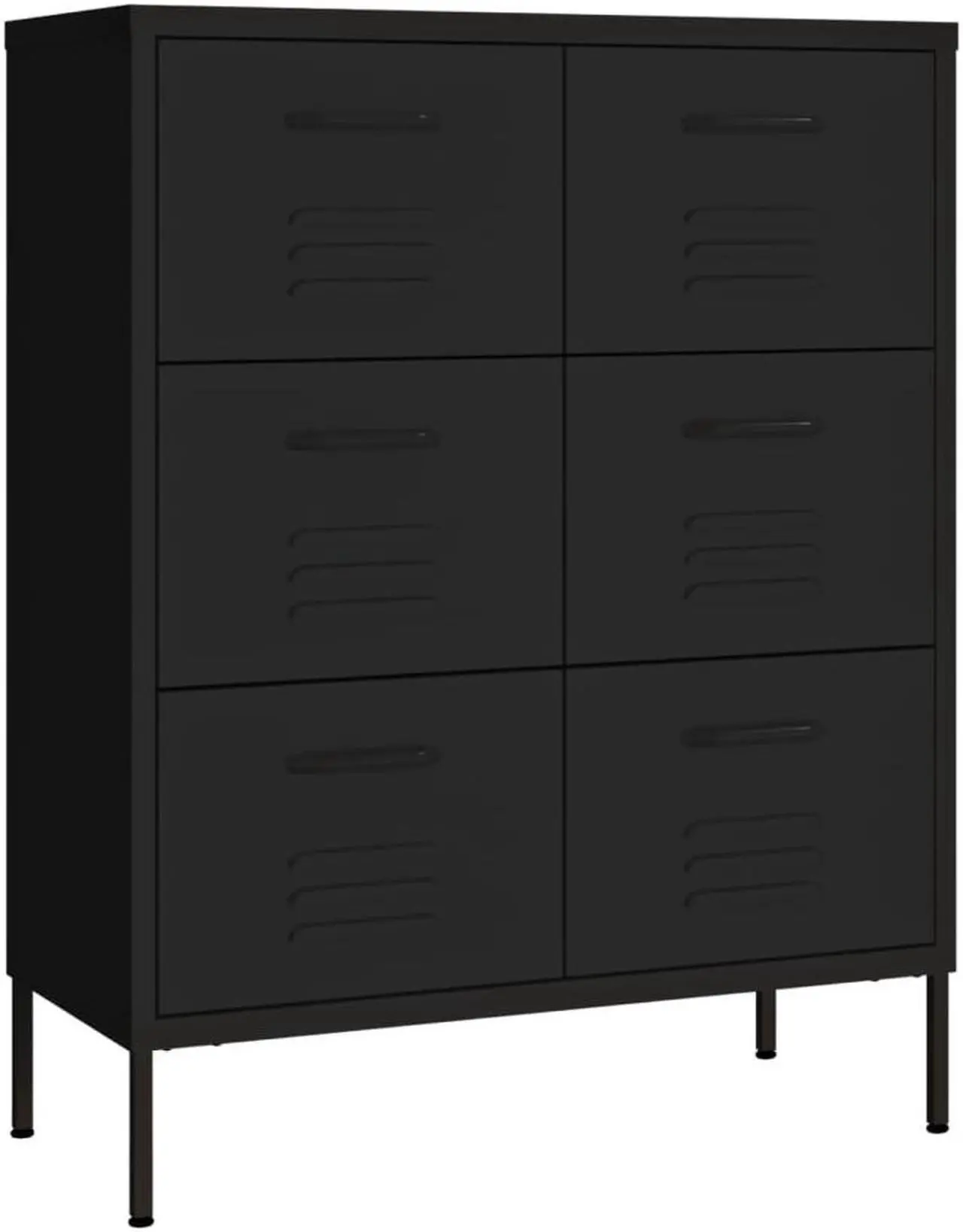 Alt view image 15 of 17 - vidaXL Drawer Cabinet File Cabinet Freestanding Storage Cabinet Black Steel