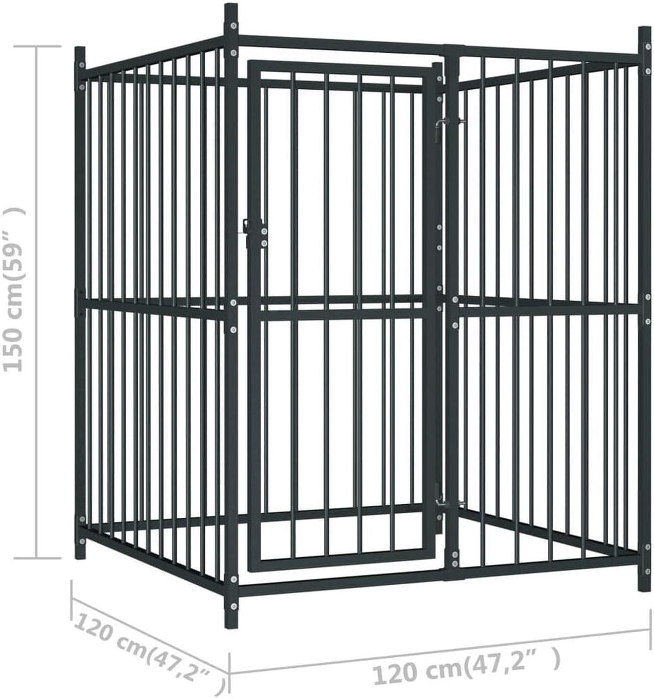 Alt view image 3 of 3 - vidaXL Outdoor Dog Kennel Large Dog Crate Dog Cage with Roof Puppy Playpen