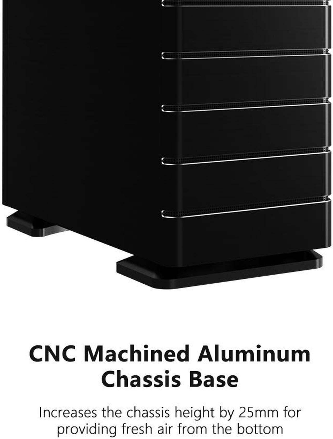 Alt view image 5 of 7 - ABEE SMART EM30 BLACK ATX Mid-Tower Aluminum Computer Case w/ Compact Size, Aluminum Frame & All Panels, 3D High-Gloss Front Panel, Unique CNC Groove Shape of Aluminum Top Cover, CNC Aluminum Base