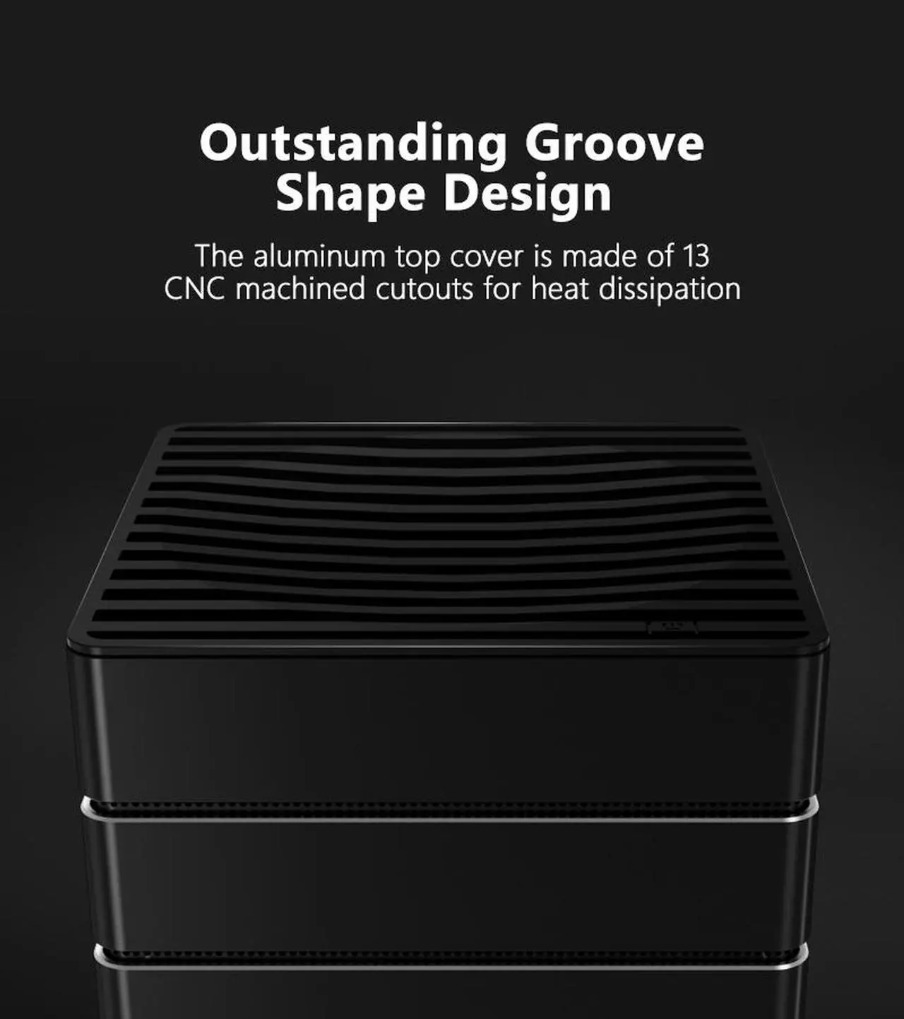 Alt view image 4 of 7 - ABEE AS Enclosure RS07 BLACK Mini-ITX Aluminum Computer Case w/ Aluminum Frame, 3D High-Gloss Front Panel, Unique CNC Groove Shape of Aluminum Top Cover, CNC Aluminum Base, ATX/SFX/SFX-L PSU Support