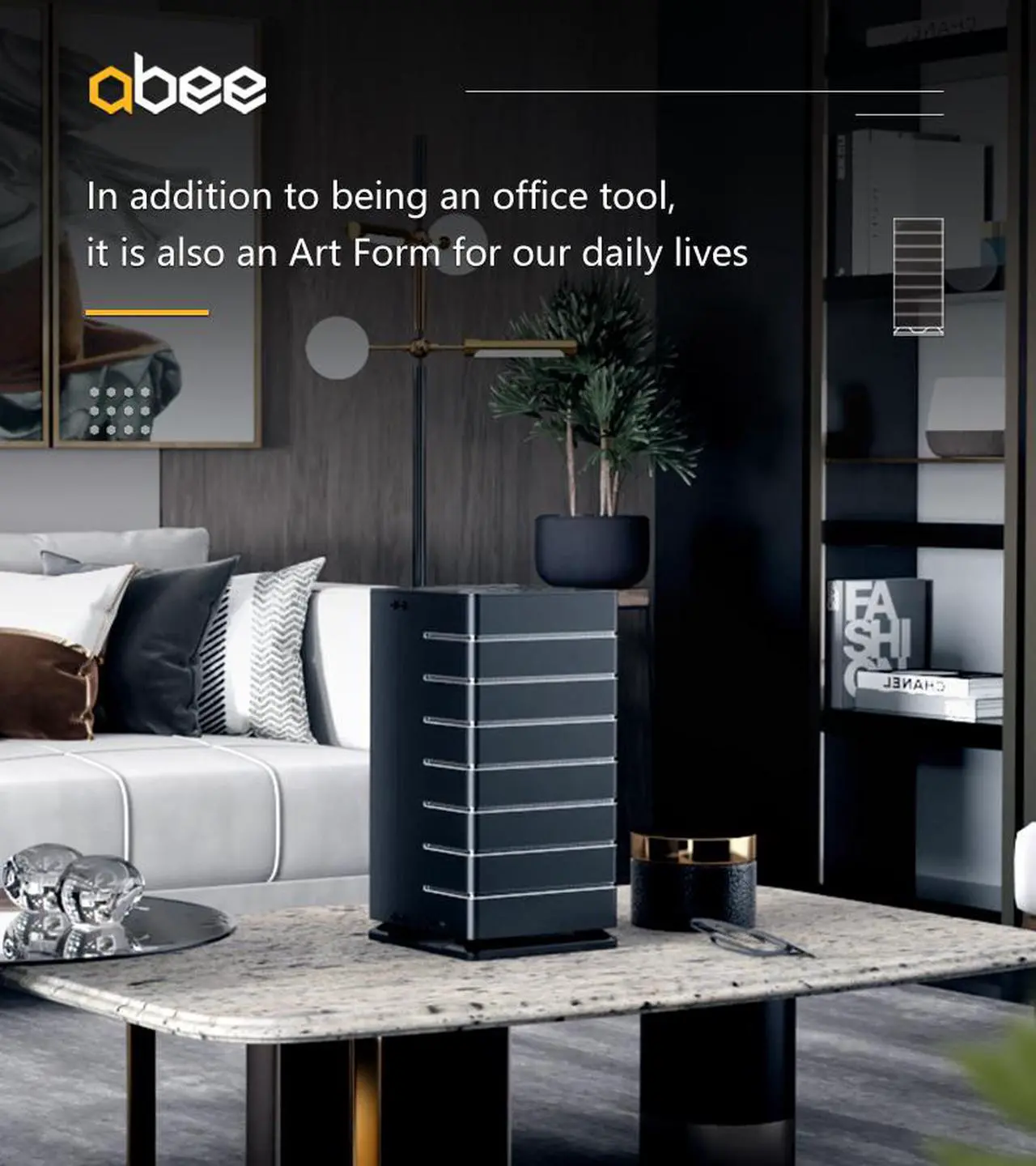 Alt view image 7 of 7 - ABEE AS Enclosure RS07 BLACK Mini-ITX Aluminum Computer Case w/ Aluminum Frame, 3D High-Gloss Front Panel, Unique CNC Groove Shape of Aluminum Top Cover, CNC Aluminum Base, ATX/SFX/SFX-L PSU Support