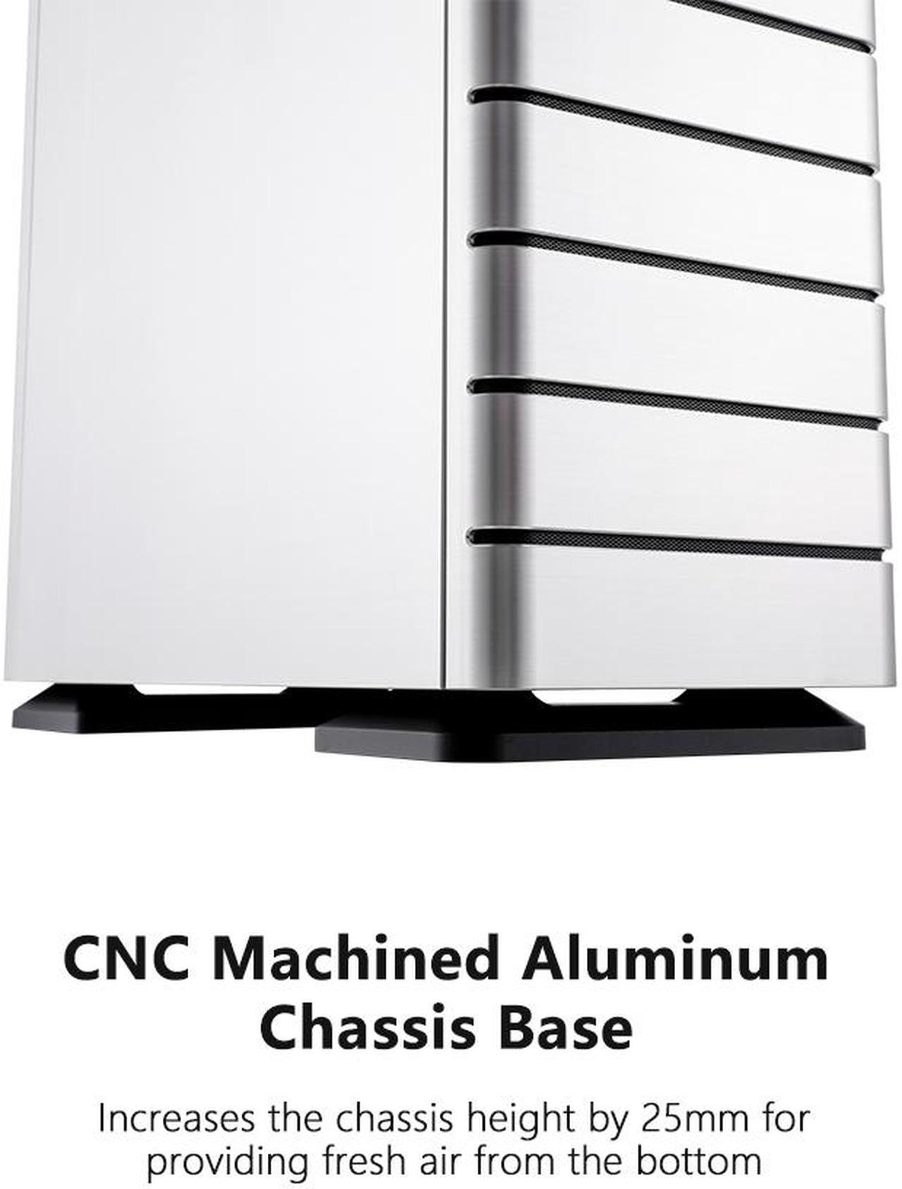 Alt view image 5 of 7 - ABEE SMART EM30 SILVER ATX Mid-Tower Aluminum Computer Case w/ Compact Size, Aluminum Frame & All Panels, 3D High-Gloss Front Panel, Unique CNC Groove Shape of Aluminum Top Cover, CNC Aluminum Base