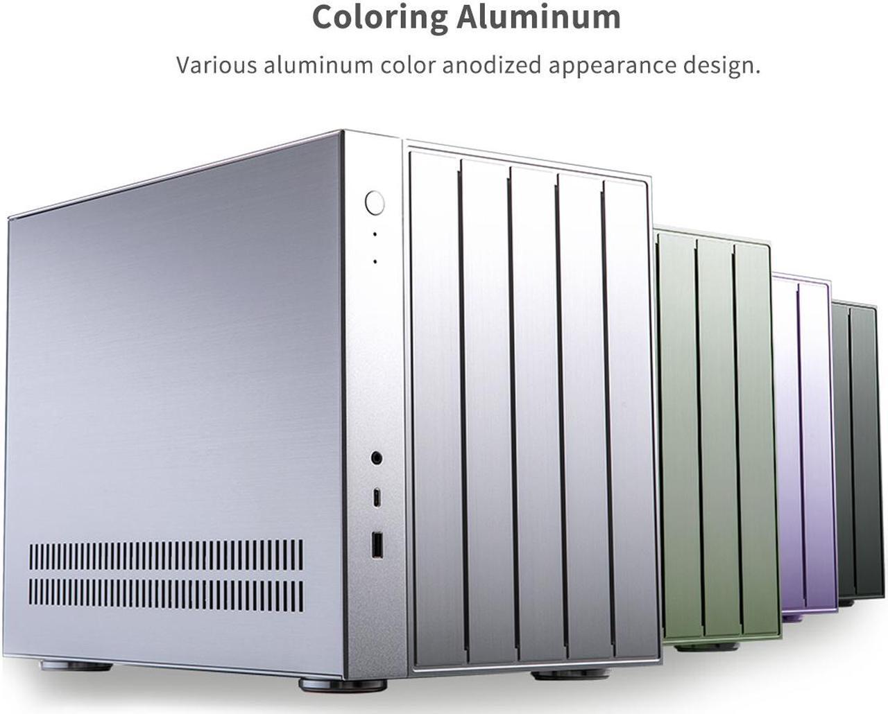 Alt view image 5 of 7 - ABEE AS Enclosure W1 SILVER Micro ATX Aluminum Computer Case w/ Aluminum Frame, Compact Size, Dual-chamber Internal Layout, Aluminum Feet, Interchangeable Panel, Support 240mm Radiator & SFX/SFX-L PSU