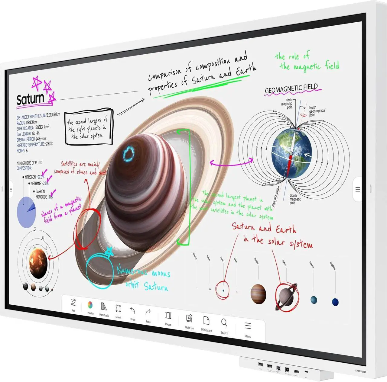 Alt view image 2 of 7 - Samsung Flip Pro WM65B 65 Inch Digital Flipchart for Business & Classroom 4K UHD 3840x2160 with Touch Screen, Wi-Fi, HDMI, USB