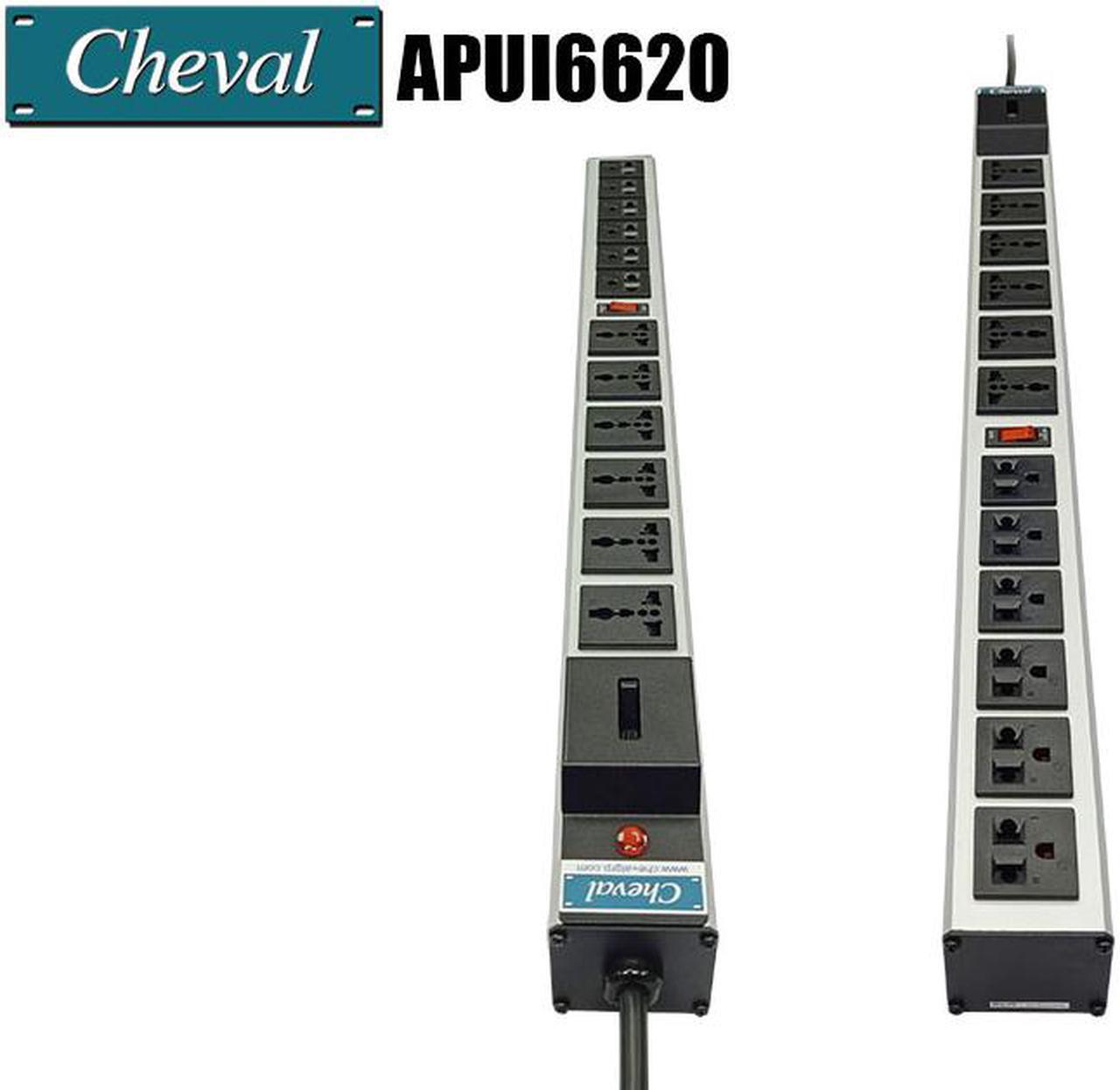 Alt view image 4 of 6 - Arion Power Bar Basic PDU 20A, 6x Universal and 6x International Socket 110VAC Wide 3m.
