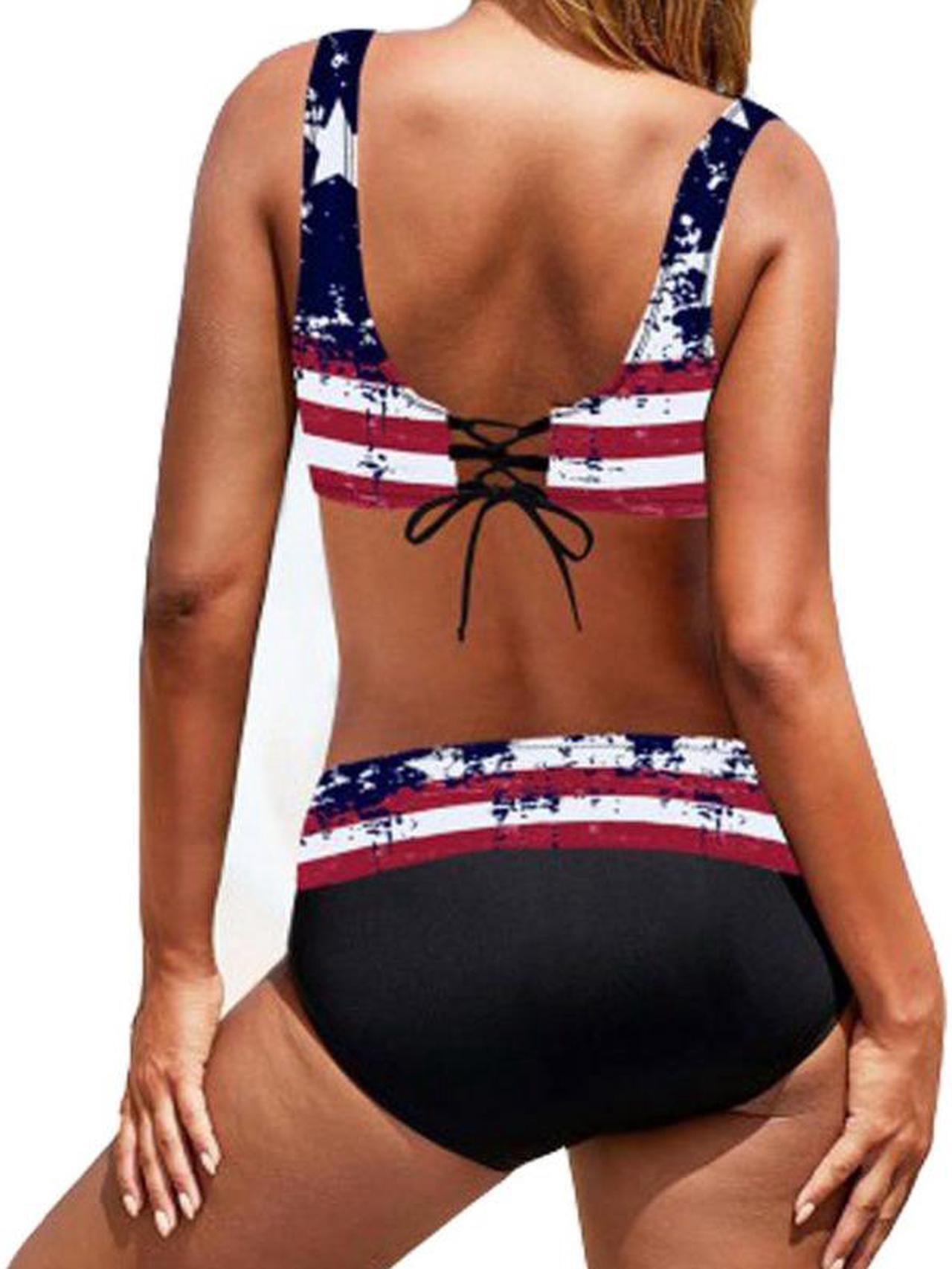 Alt view image 4 of 7 - 2 Piece Bathing Suits For Women, Trendy High Waisted Bikini Tankini Comfortable and Stylish – Multiple Colors and Designs – setO